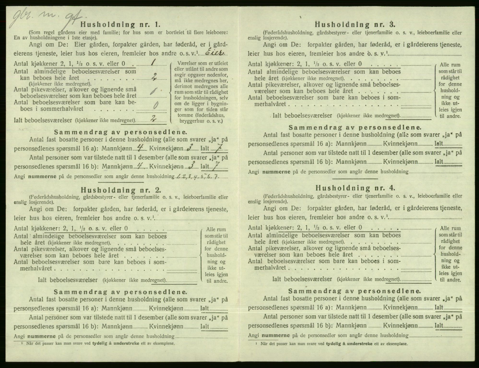 SAB, 1920 census for Evanger, 1920, p. 636