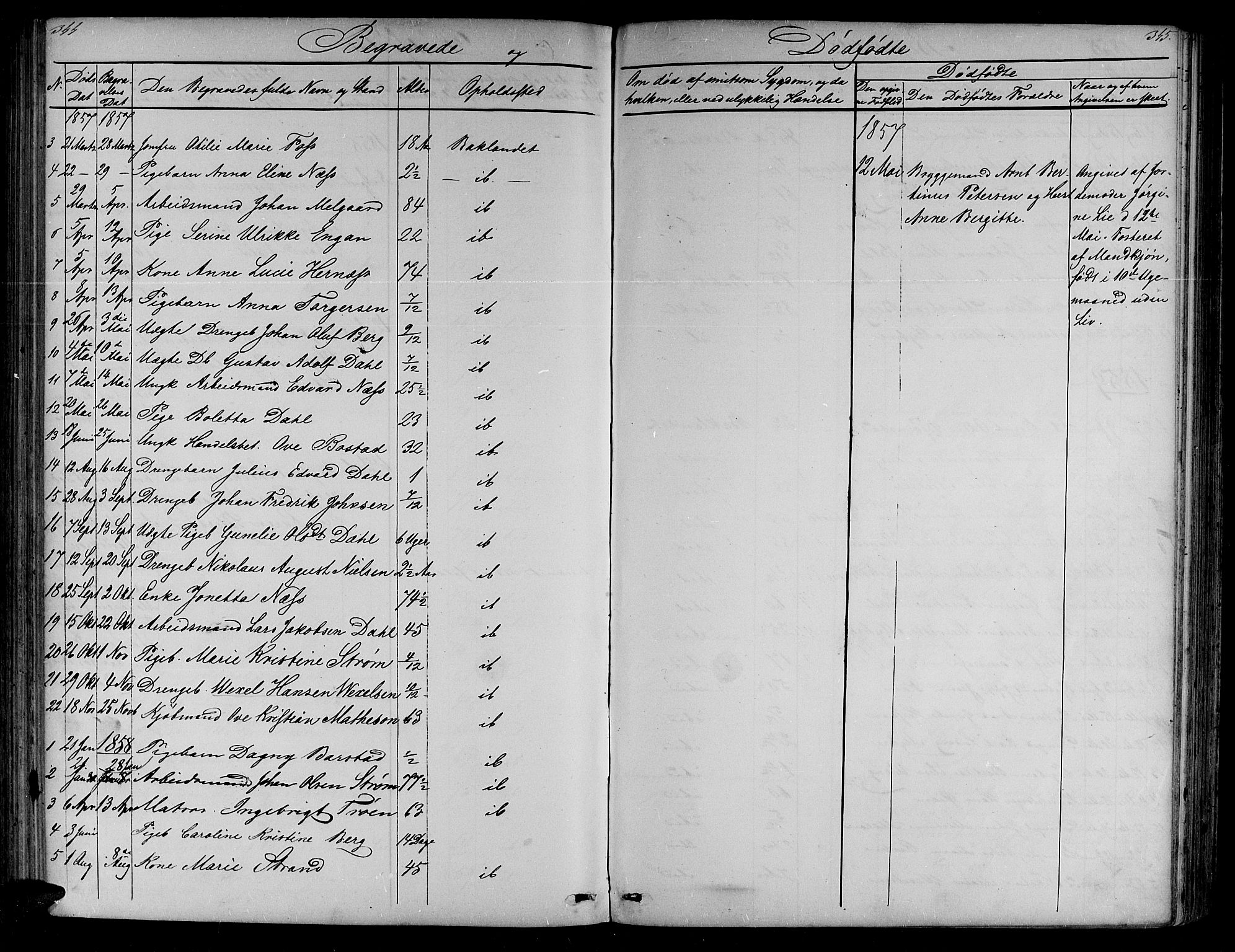 Ministerialprotokoller, klokkerbøker og fødselsregistre - Sør-Trøndelag, SAT/A-1456/604/L0219: Parish register (copy) no. 604C02, 1851-1869, p. 344-345