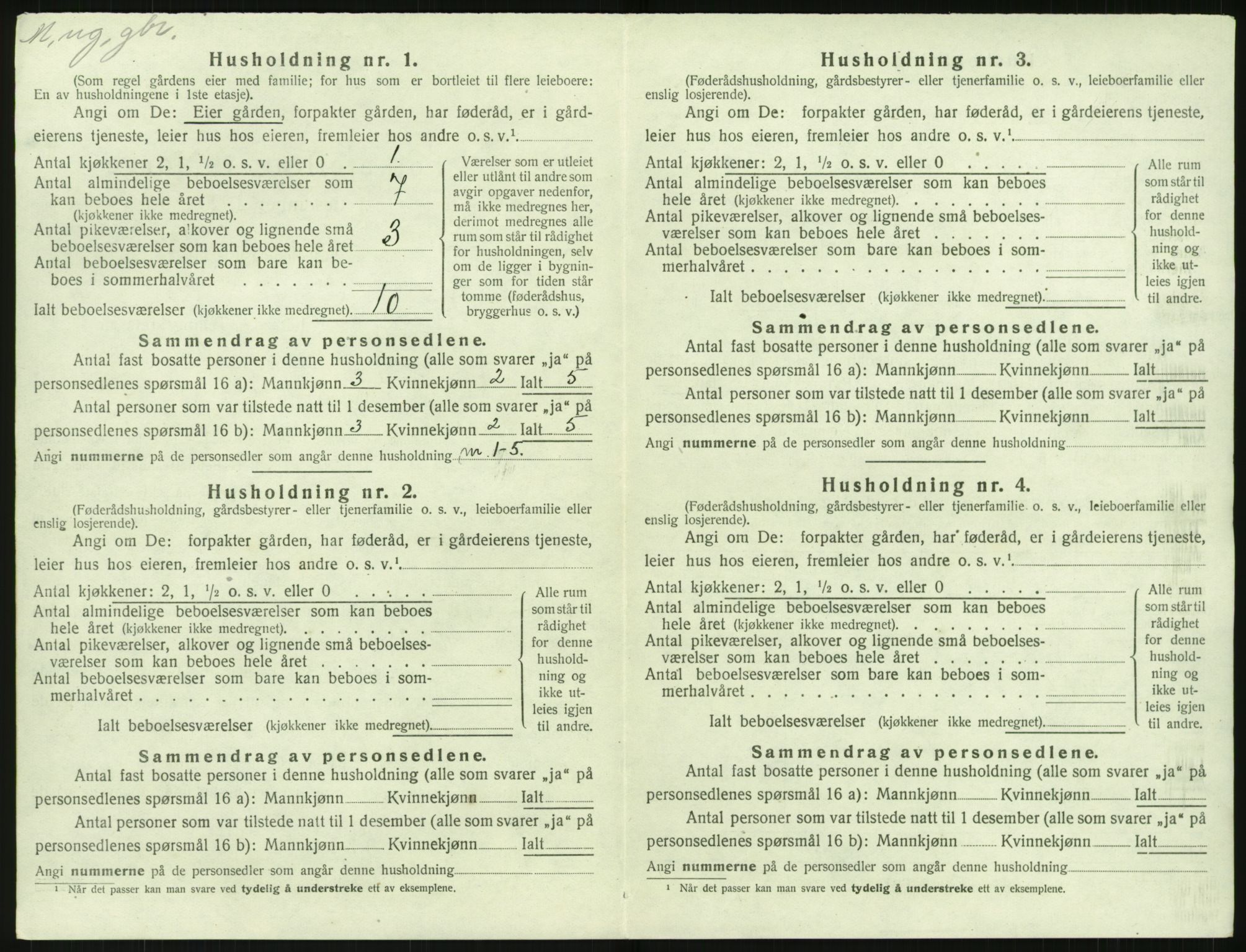 SAK, 1920 census for Holt, 1920, p. 1249