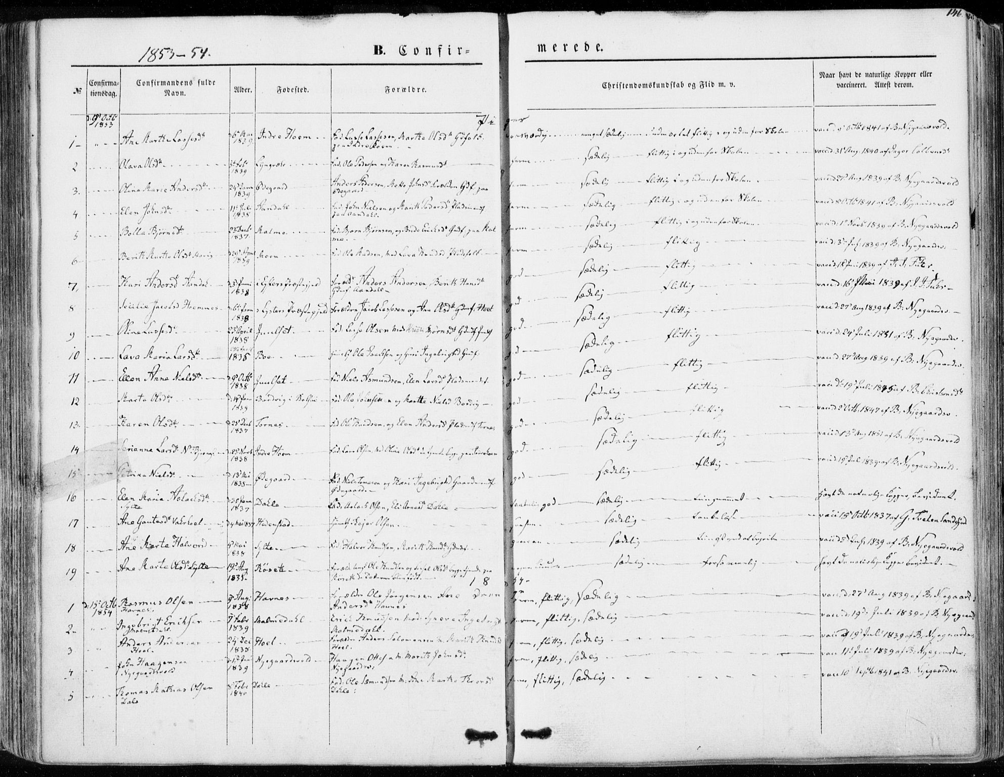 Ministerialprotokoller, klokkerbøker og fødselsregistre - Møre og Romsdal, SAT/A-1454/565/L0748: Parish register (official) no. 565A02, 1845-1872, p. 146