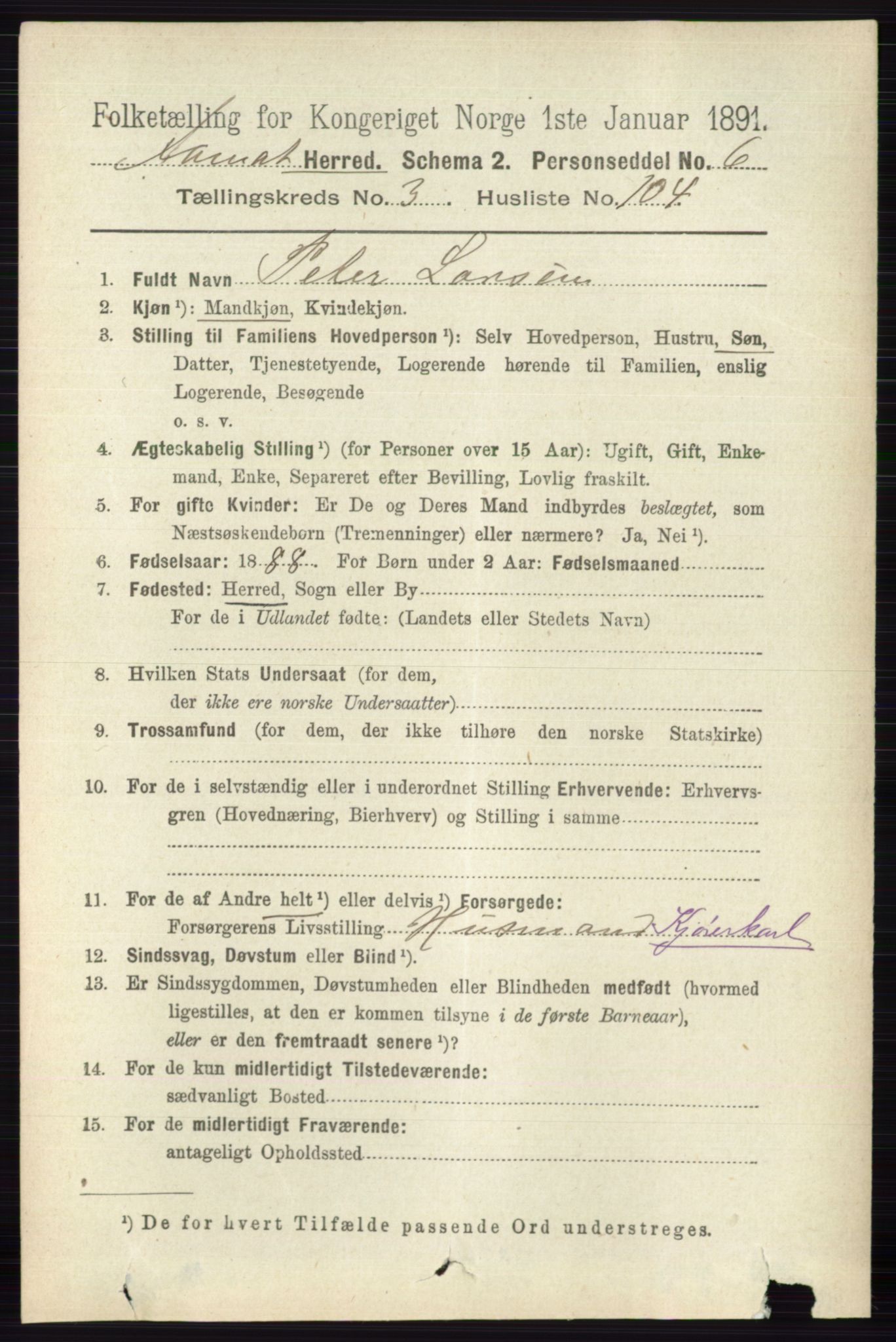 RA, 1891 census for 0429 Åmot, 1891, p. 2098