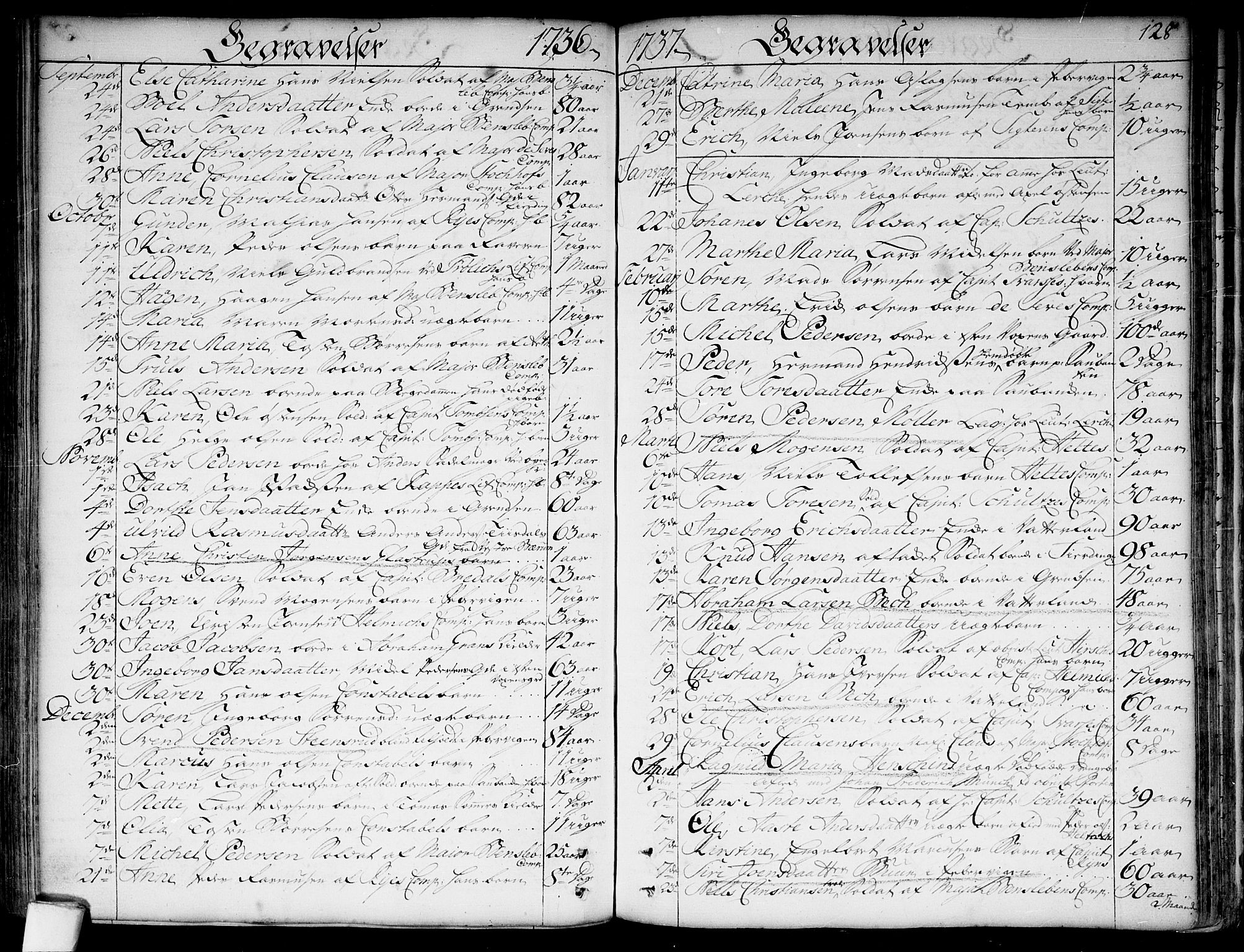 Garnisonsmenigheten Kirkebøker, SAO/A-10846/F/Fa/L0001: Parish register (official) no. 1, 1734-1756, p. 128