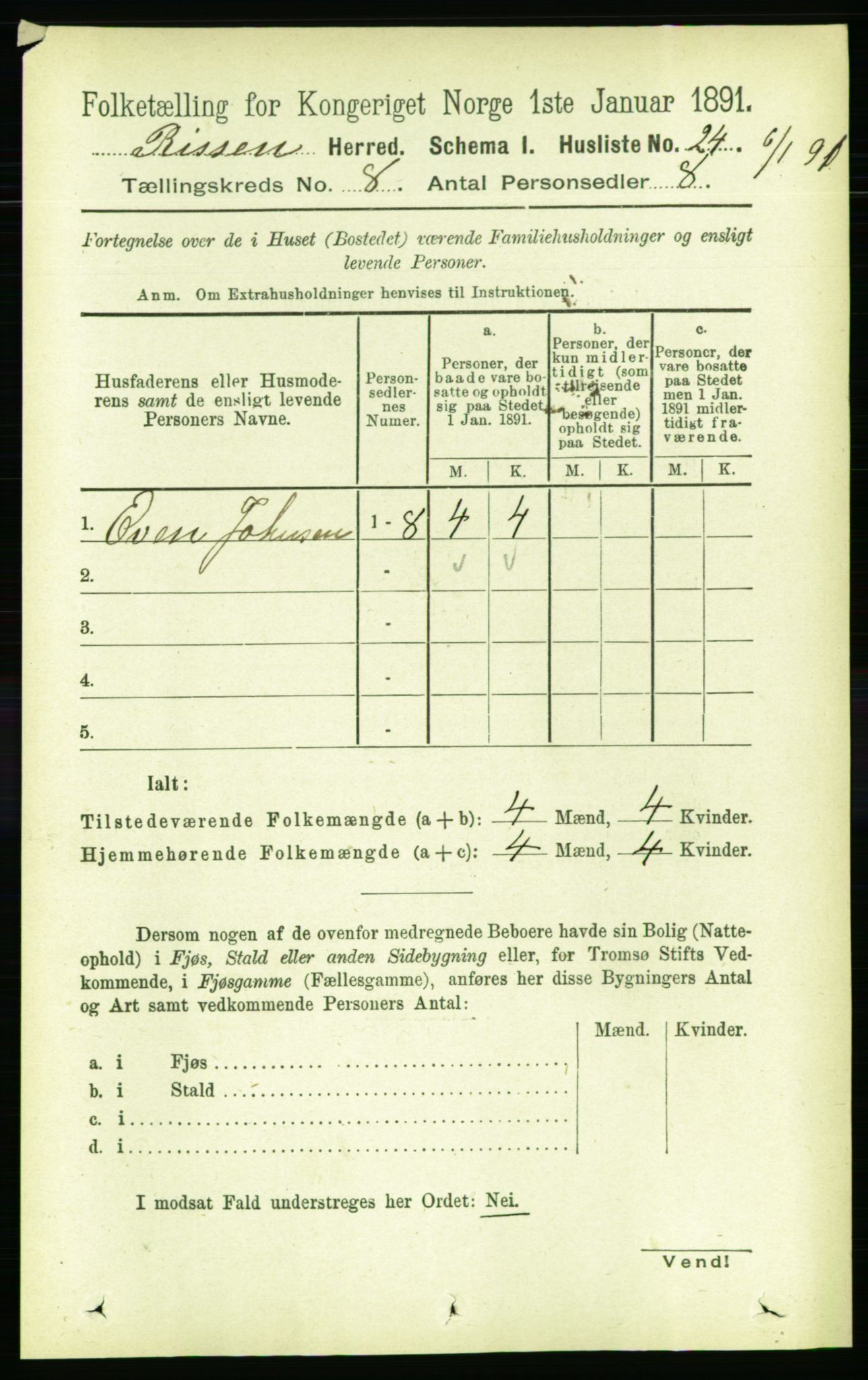 RA, 1891 census for 1624 Rissa, 1891, p. 4585
