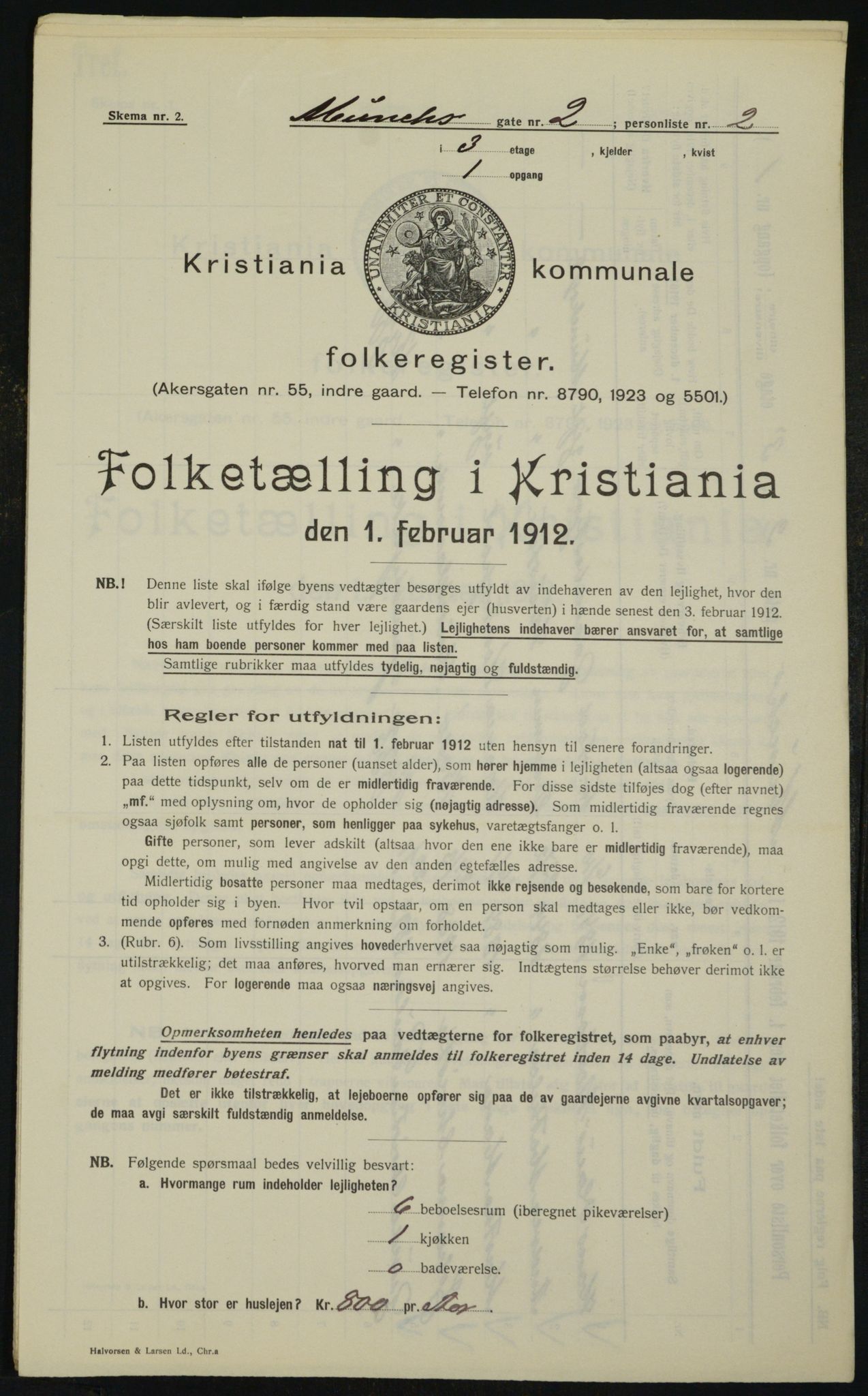 OBA, Municipal Census 1912 for Kristiania, 1912, p. 67134