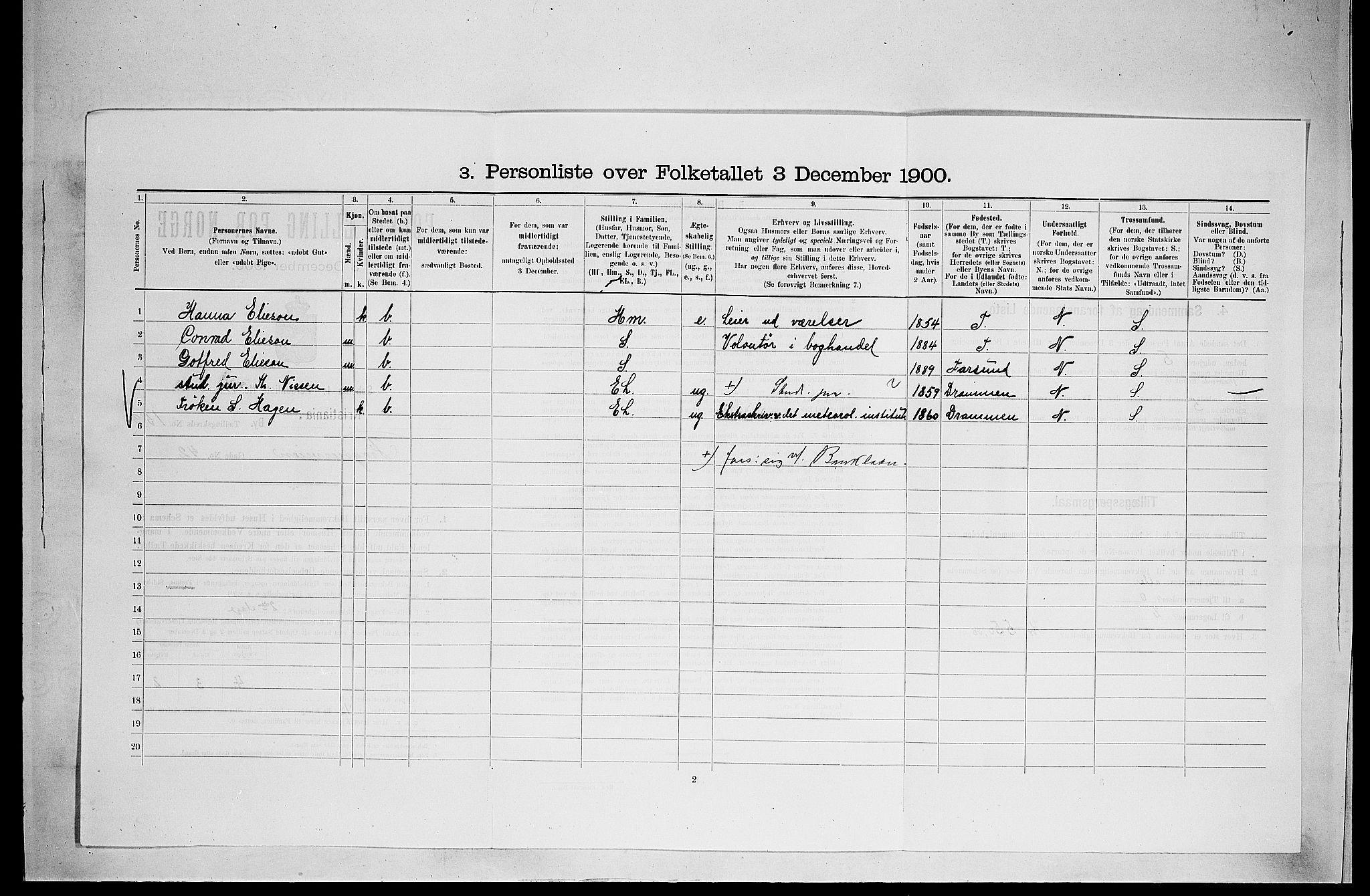 SAO, 1900 census for Kristiania, 1900, p. 26070