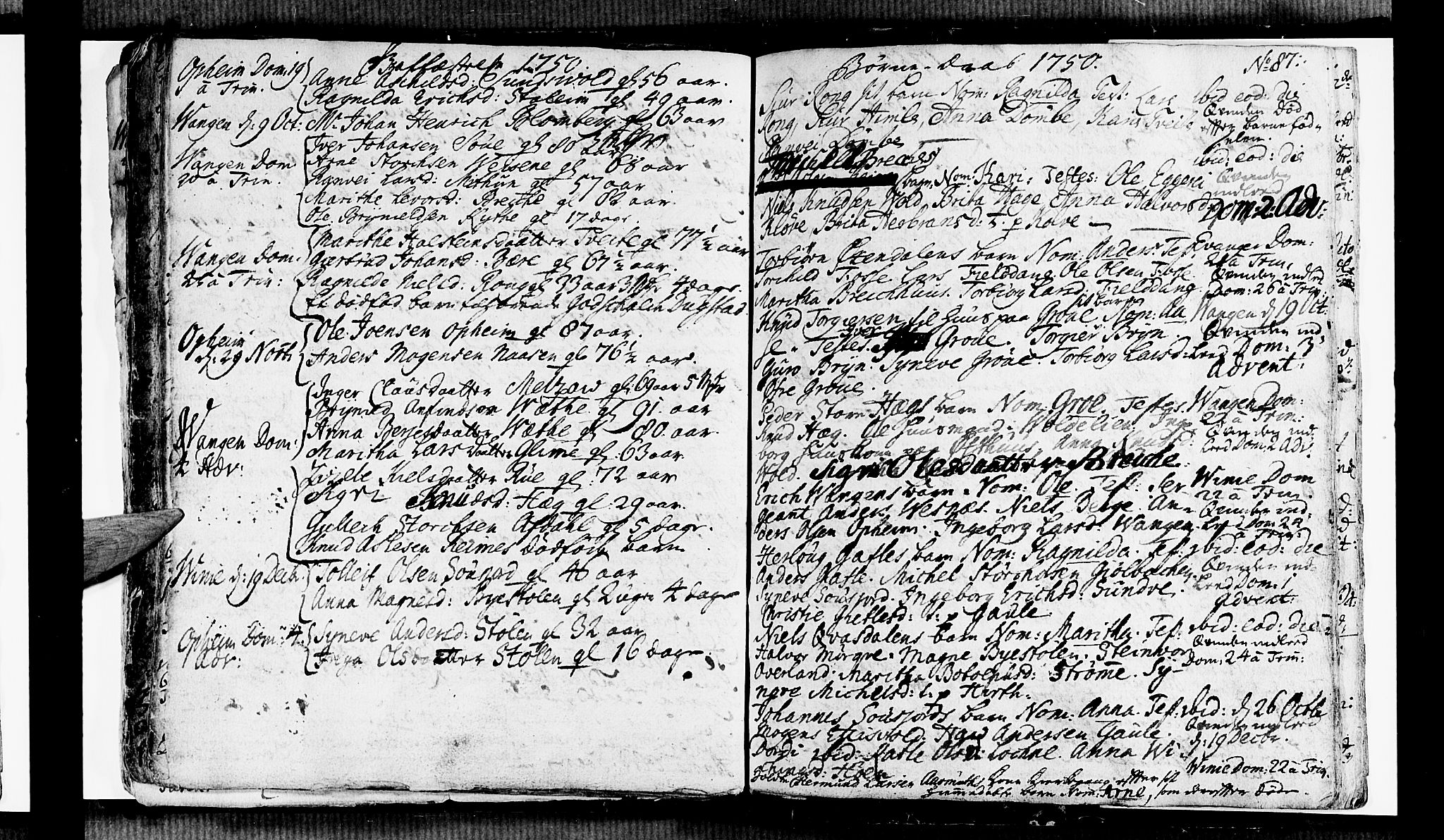Voss sokneprestembete, SAB/A-79001/H/Haa: Parish register (official) no. A 6, 1744-1752, p. 87