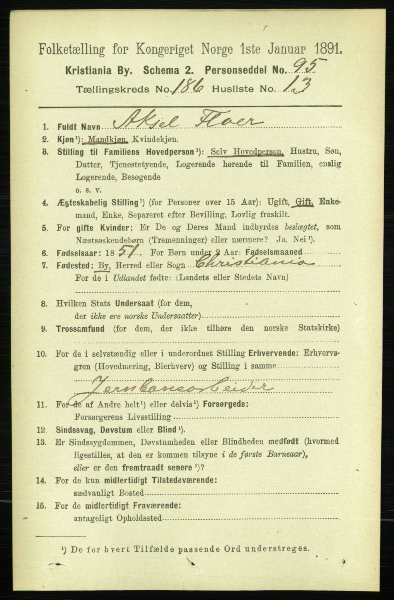 RA, 1891 census for 0301 Kristiania, 1891, p. 111876