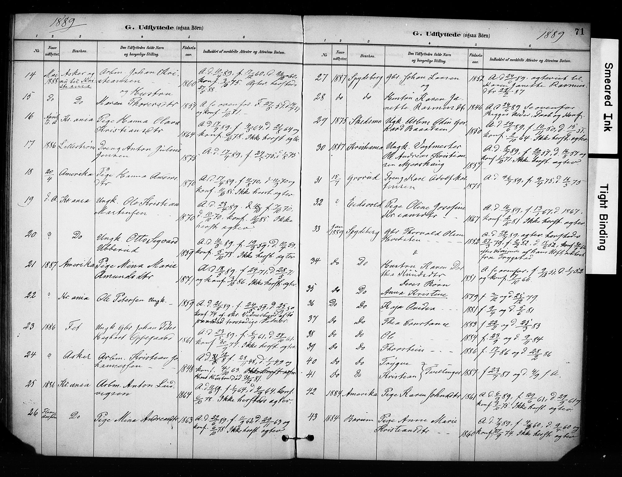 Enebakk prestekontor Kirkebøker, SAO/A-10171c/F/Fa/L0017: Parish register (official) no. I 17, 1881-1919, p. 71