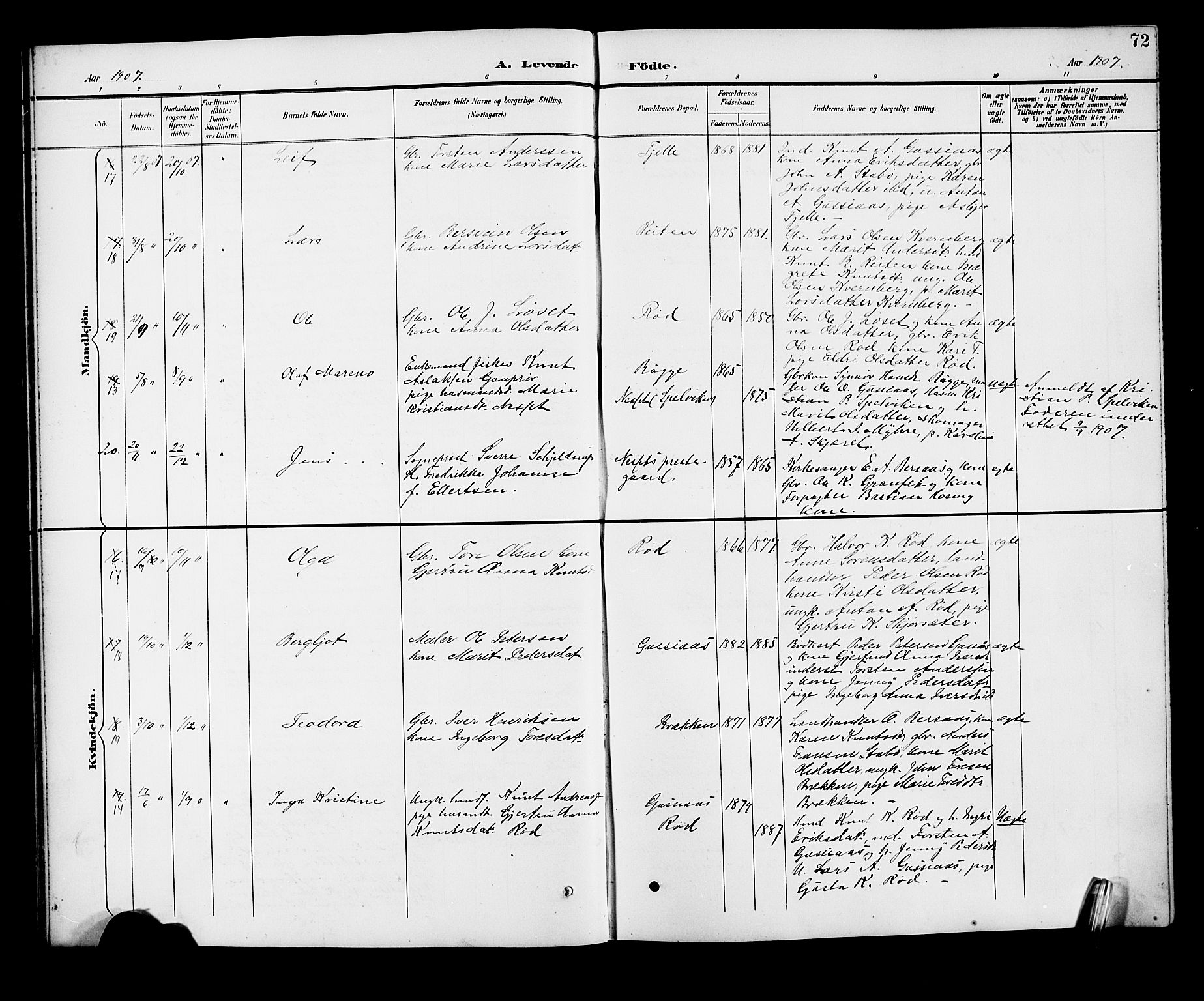 Ministerialprotokoller, klokkerbøker og fødselsregistre - Møre og Romsdal, AV/SAT-A-1454/551/L0632: Parish register (copy) no. 551C04, 1894-1920, p. 72