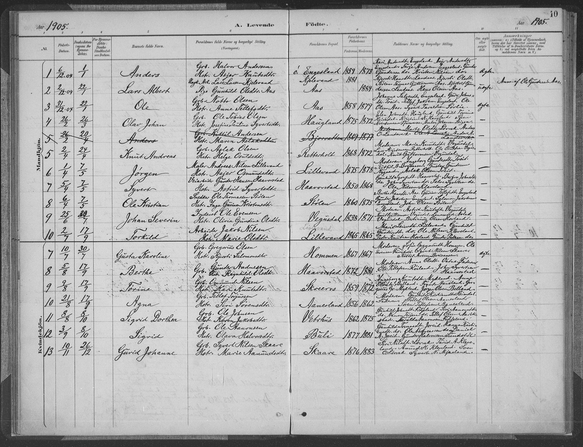 Herefoss sokneprestkontor, SAK/1111-0019/F/Fa/Fab/L0004: Parish register (official) no. A 4, 1887-1909, p. 40