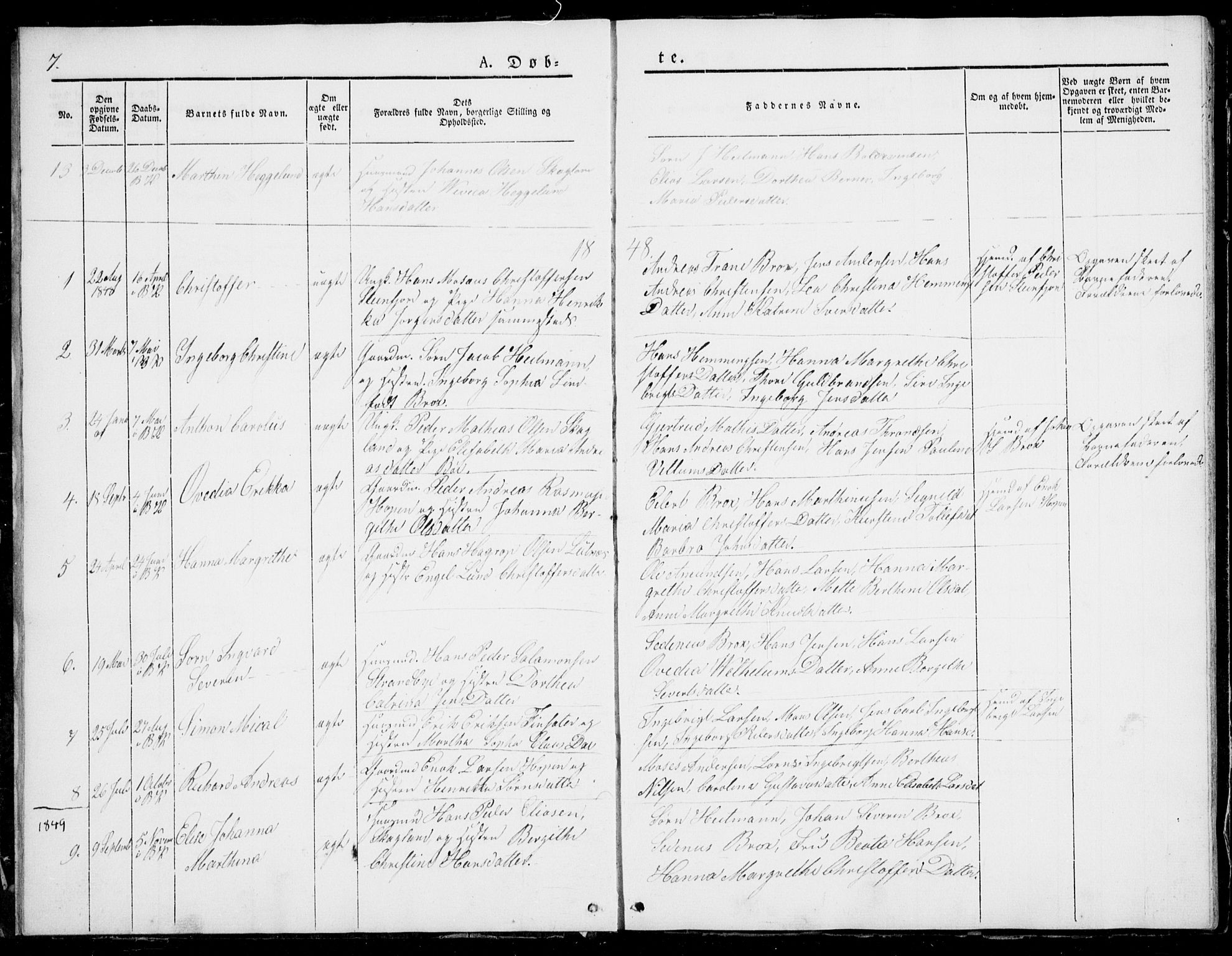 Berg sokneprestkontor, SATØ/S-1318/G/Ga/Gab/L0001klokker: Parish register (copy) no. 1, 1843-1851, p. 7