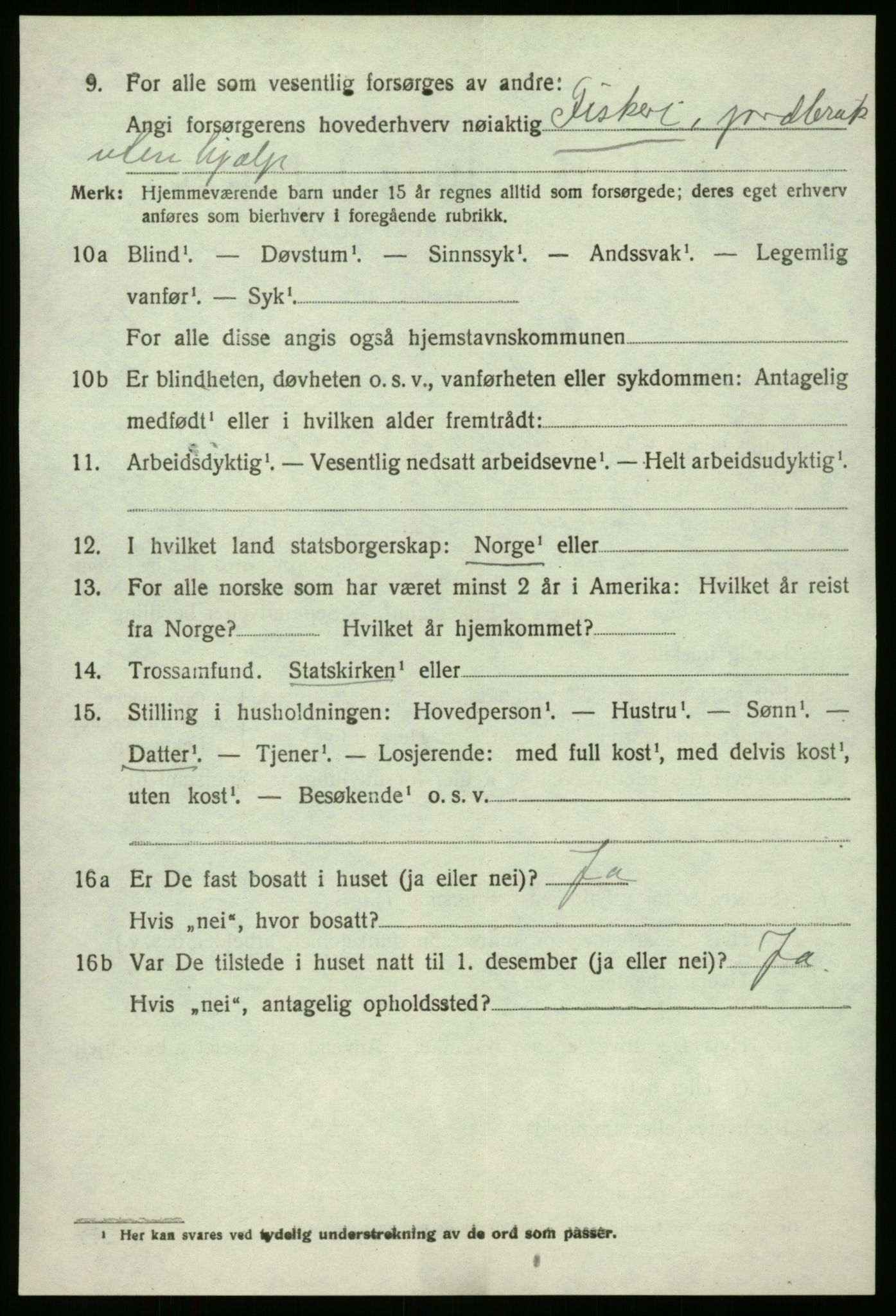 SAB, 1920 census for Kinn, 1920, p. 6306