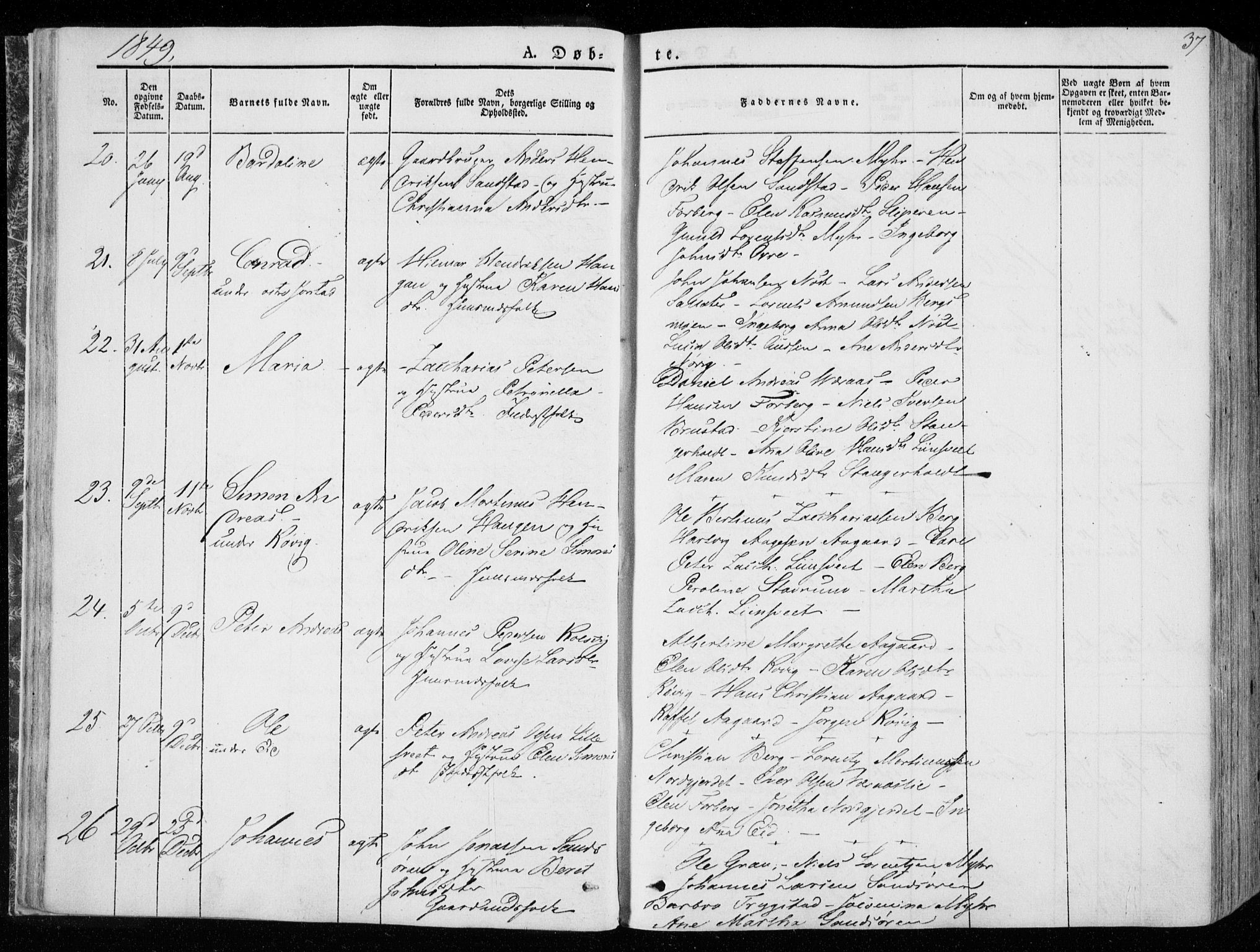 Ministerialprotokoller, klokkerbøker og fødselsregistre - Nord-Trøndelag, SAT/A-1458/722/L0218: Parish register (official) no. 722A05, 1843-1868, p. 37