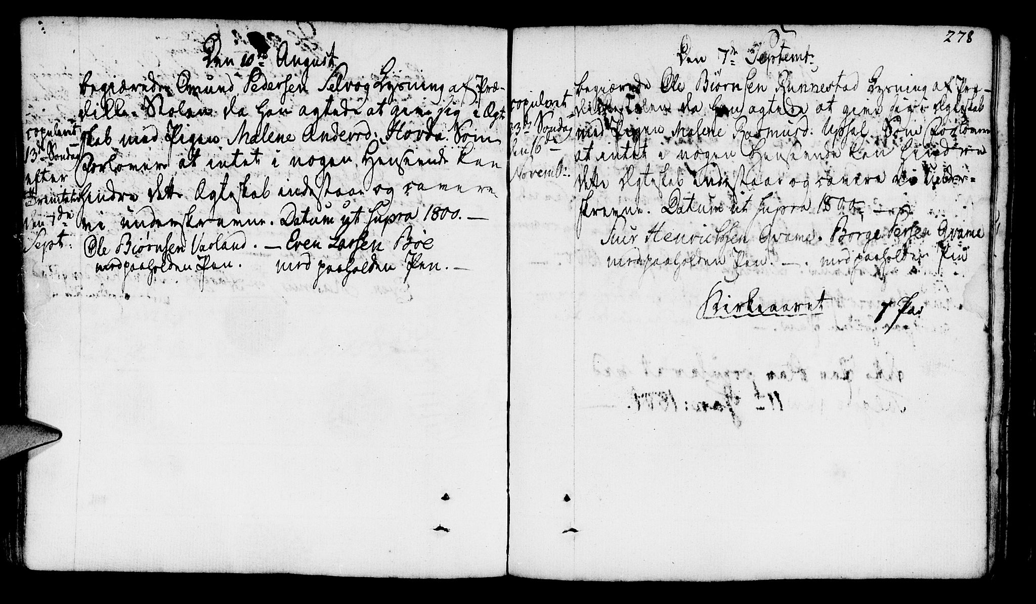 Finnøy sokneprestkontor, SAST/A-101825/H/Ha/Haa/L0005: Parish register (official) no. A 5, 1773-1816, p. 278