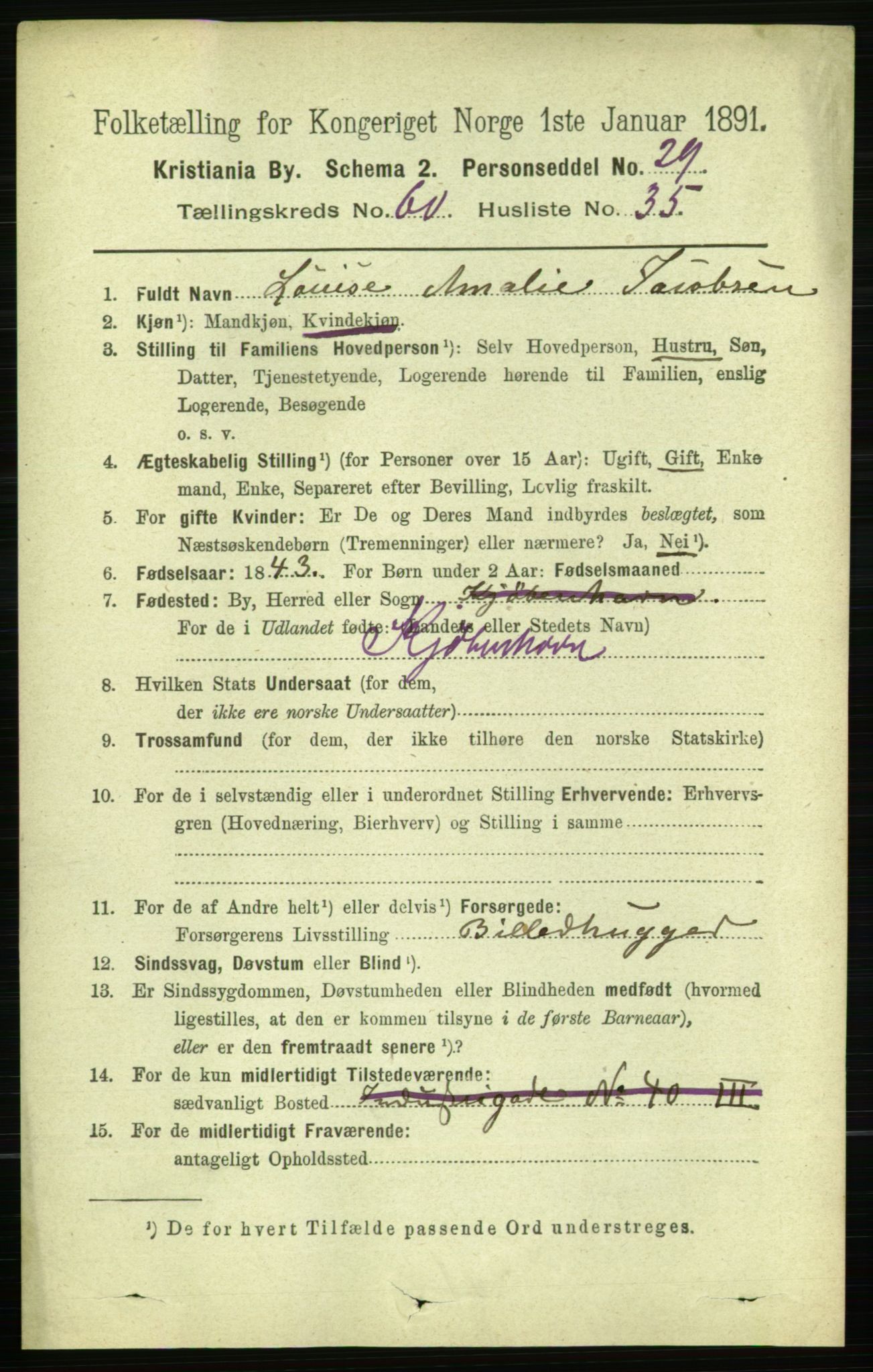 RA, 1891 census for 0301 Kristiania, 1891, p. 32308