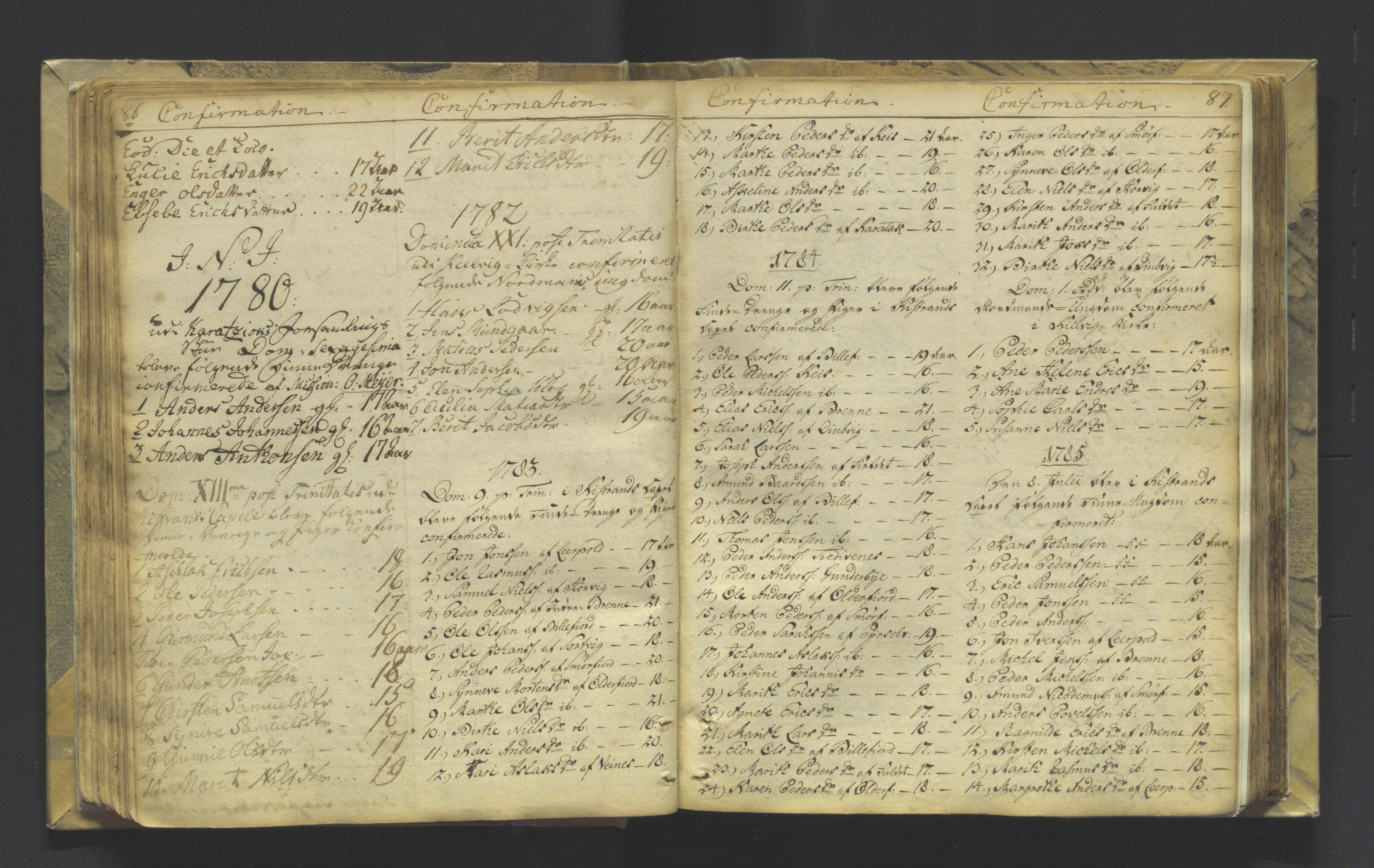 Kistrand/Porsanger sokneprestembete, SATØ/S-1351/H/Ha/L0001.kirke: Parish register (official) no. 1, 1764-1792, p. 86-87