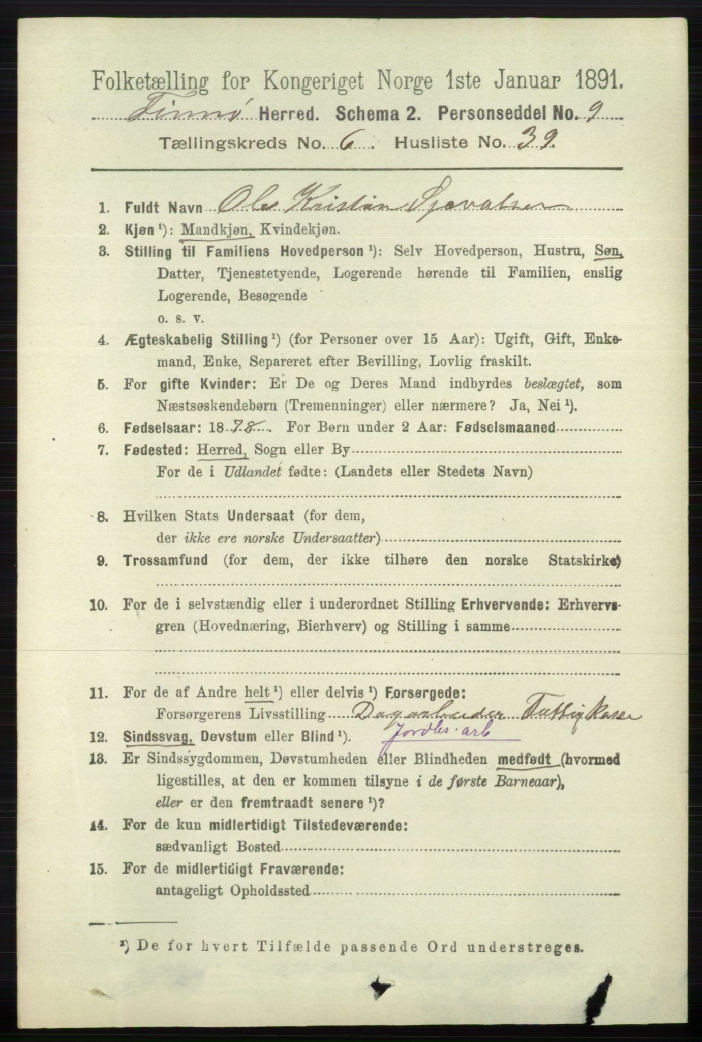 RA, 1891 census for 1141 Finnøy, 1891, p. 1484