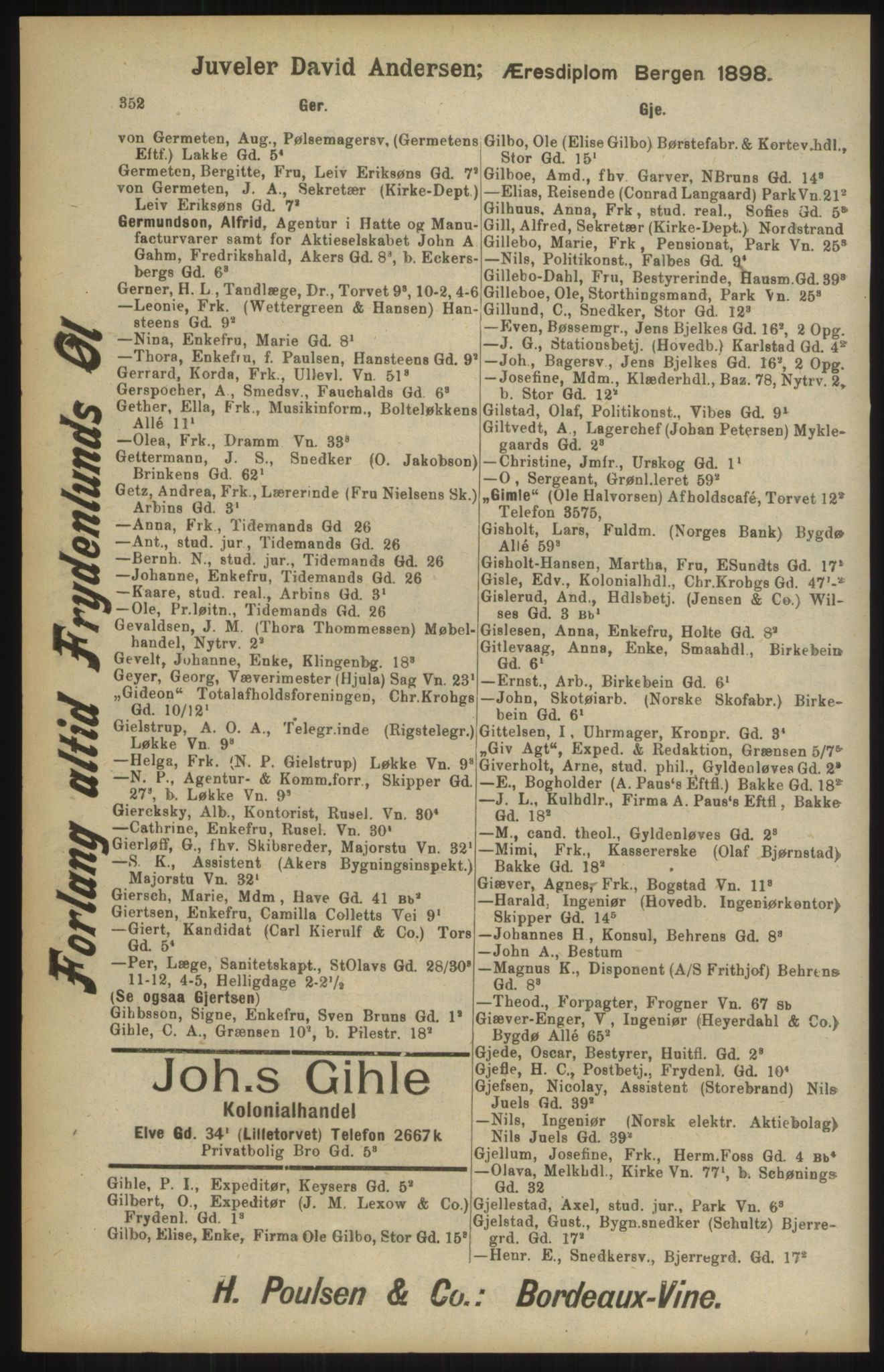 Kristiania/Oslo adressebok, PUBL/-, 1904, p. 352