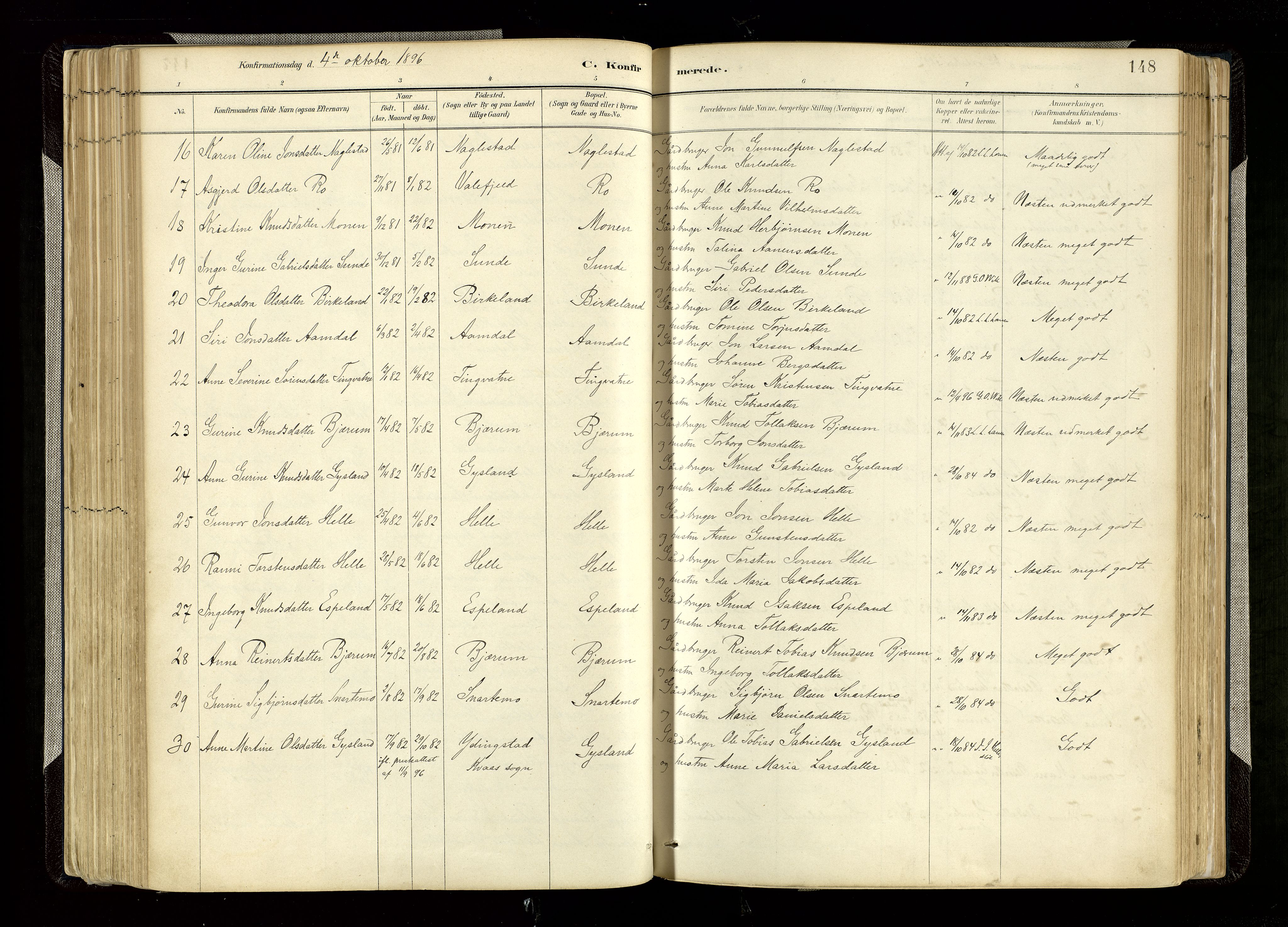 Hægebostad sokneprestkontor, AV/SAK-1111-0024/F/Fa/Faa/L0006: Parish register (official) no. A 6, 1887-1929, p. 148