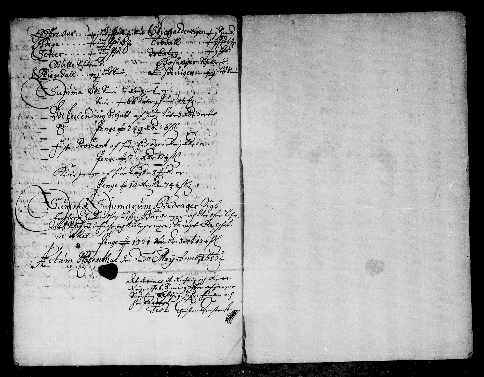 Rentekammeret inntil 1814, Reviderte regnskaper, Stiftamtstueregnskaper, Bergen stiftamt, RA/EA-6043/R/Rc/L0064: Bergen stiftamt, 1682