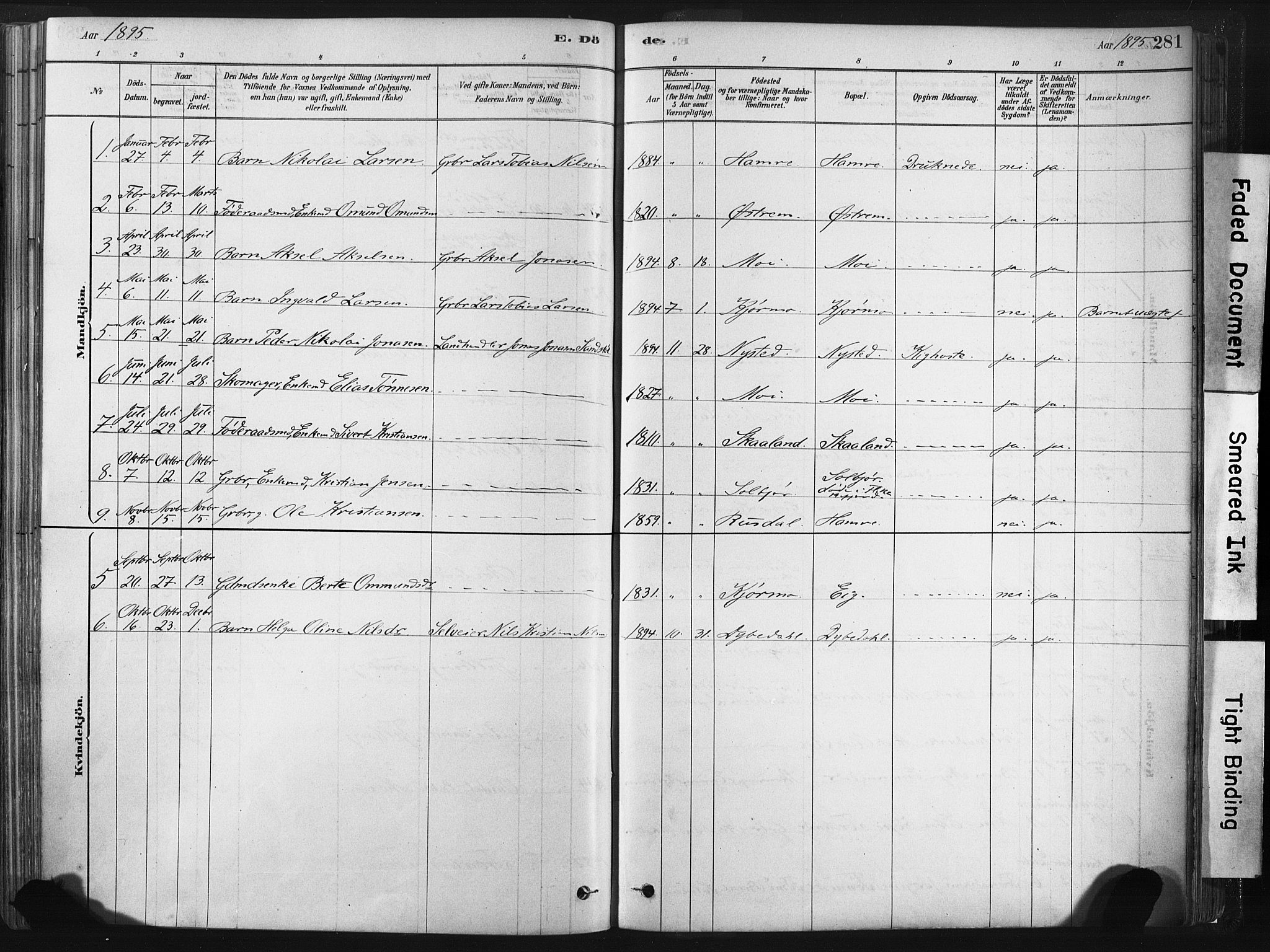 Lund sokneprestkontor, SAST/A-101809/S06/L0011: Parish register (official) no. A 10, 1877-1904, p. 281