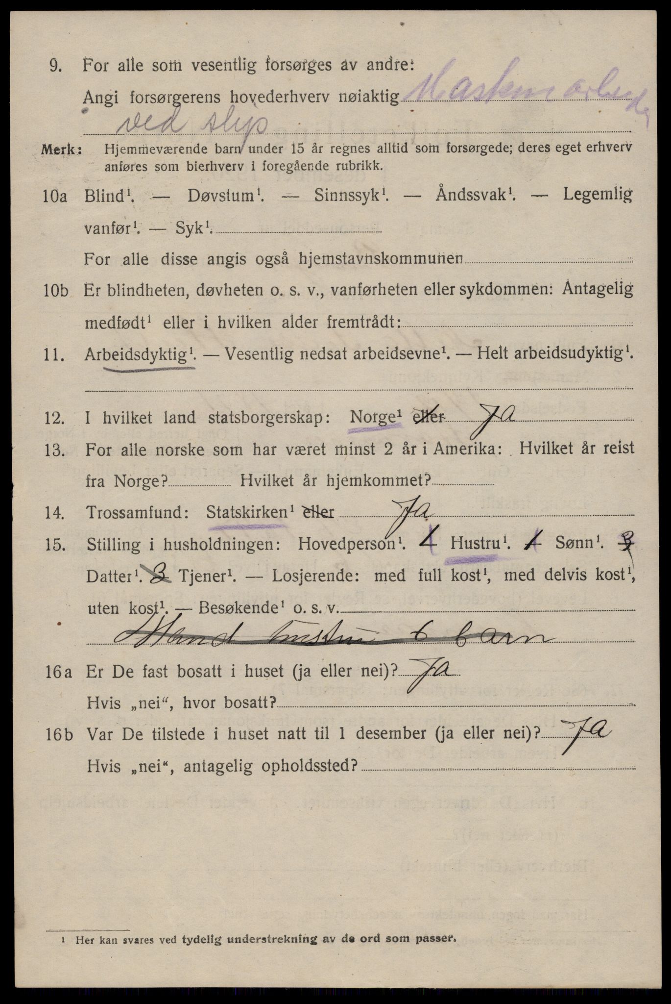 SAST, 1920 census for Stavanger, 1920, p. 119881