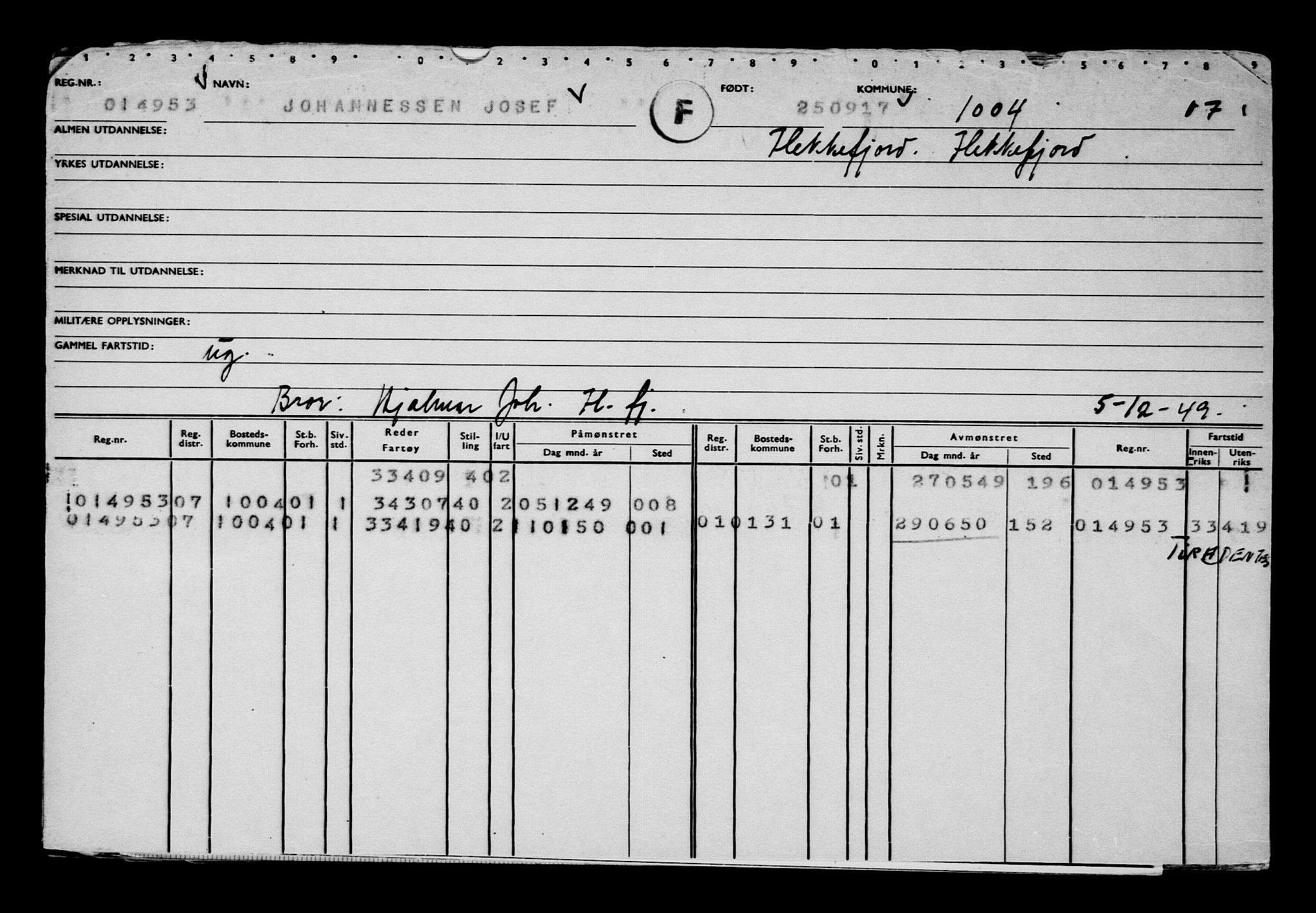 Direktoratet for sjømenn, AV/RA-S-3545/G/Gb/L0152: Hovedkort, 1917, p. 137