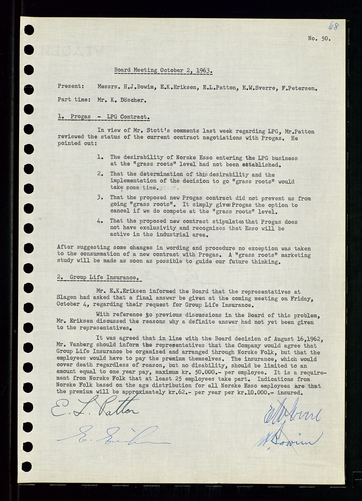 Pa 0982 - Esso Norge A/S, AV/SAST-A-100448/A/Aa/L0001/0004: Den administrerende direksjon Board minutes (styrereferater) / Den administrerende direksjon Board minutes (styrereferater), 1963-1964, p. 193