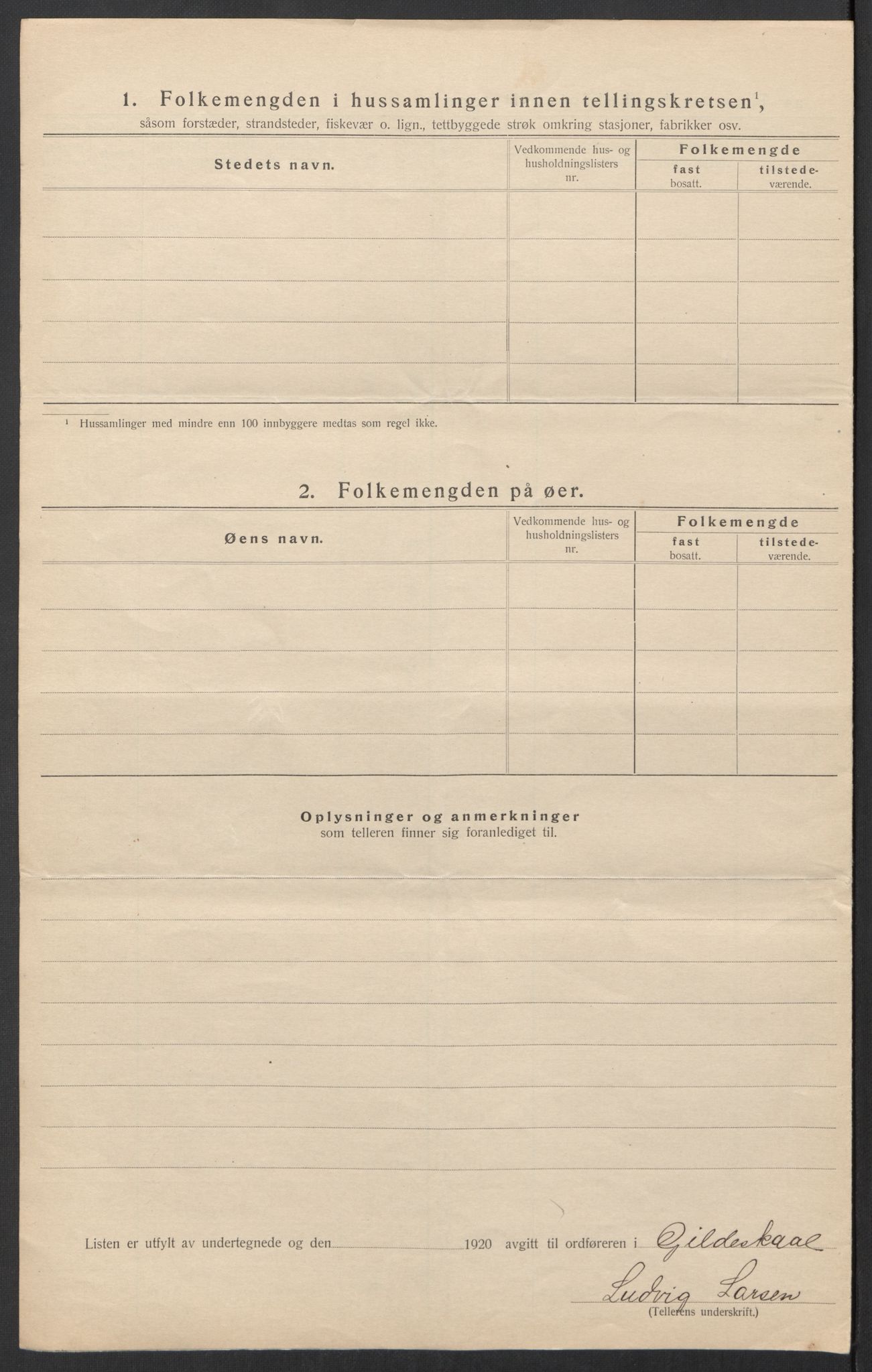 SAT, 1920 census for Gildeskål, 1920, p. 33