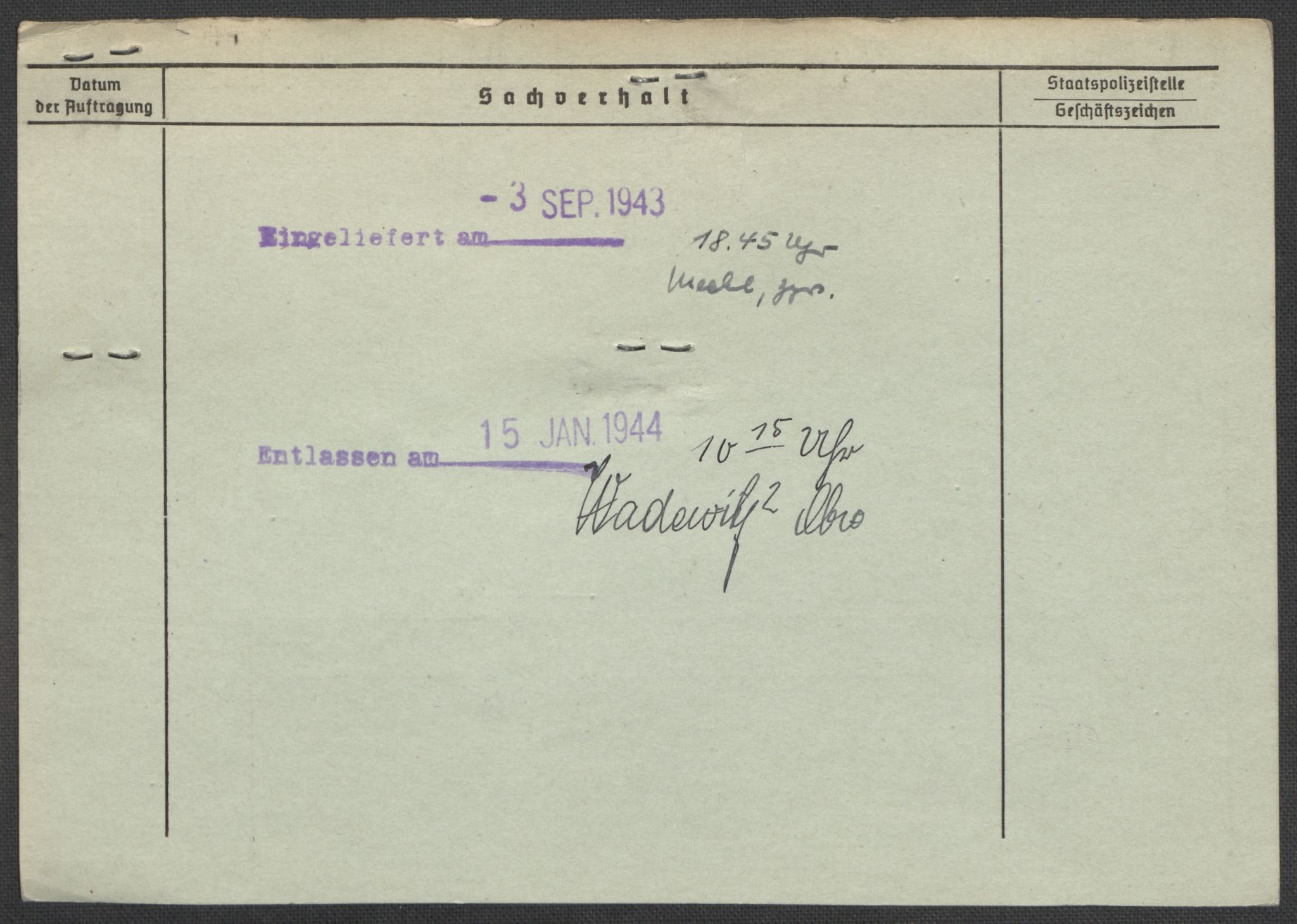 Befehlshaber der Sicherheitspolizei und des SD, RA/RAFA-5969/E/Ea/Eaa/L0004: Register over norske fanger i Møllergata 19: Hal-Hæ, 1940-1945, p. 818