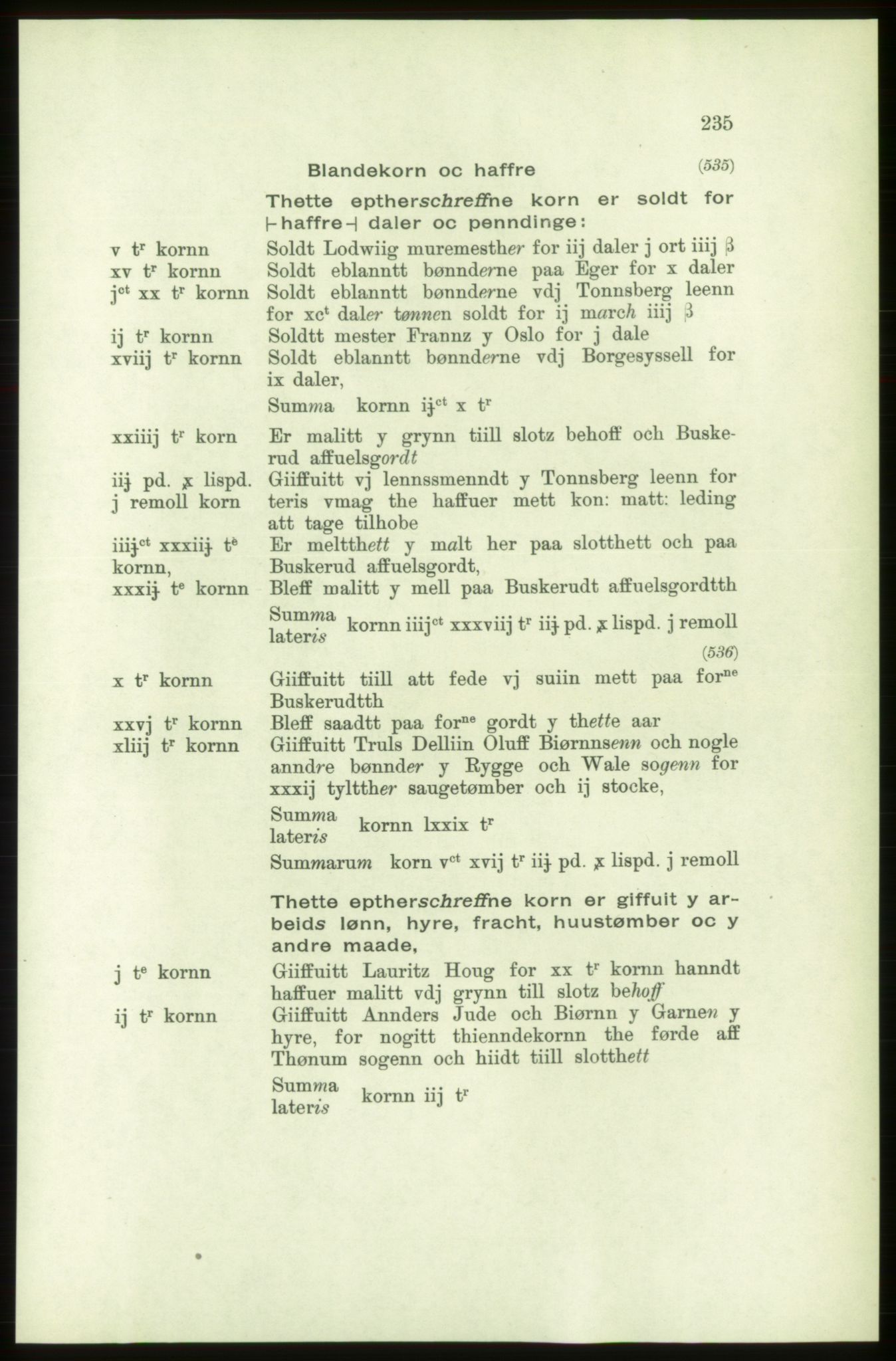 Publikasjoner utgitt av Arkivverket, PUBL/PUBL-001/C/0001: Bind 1: Rekneskap for Akershus len 1557-1558, 1557-1558, p. 235