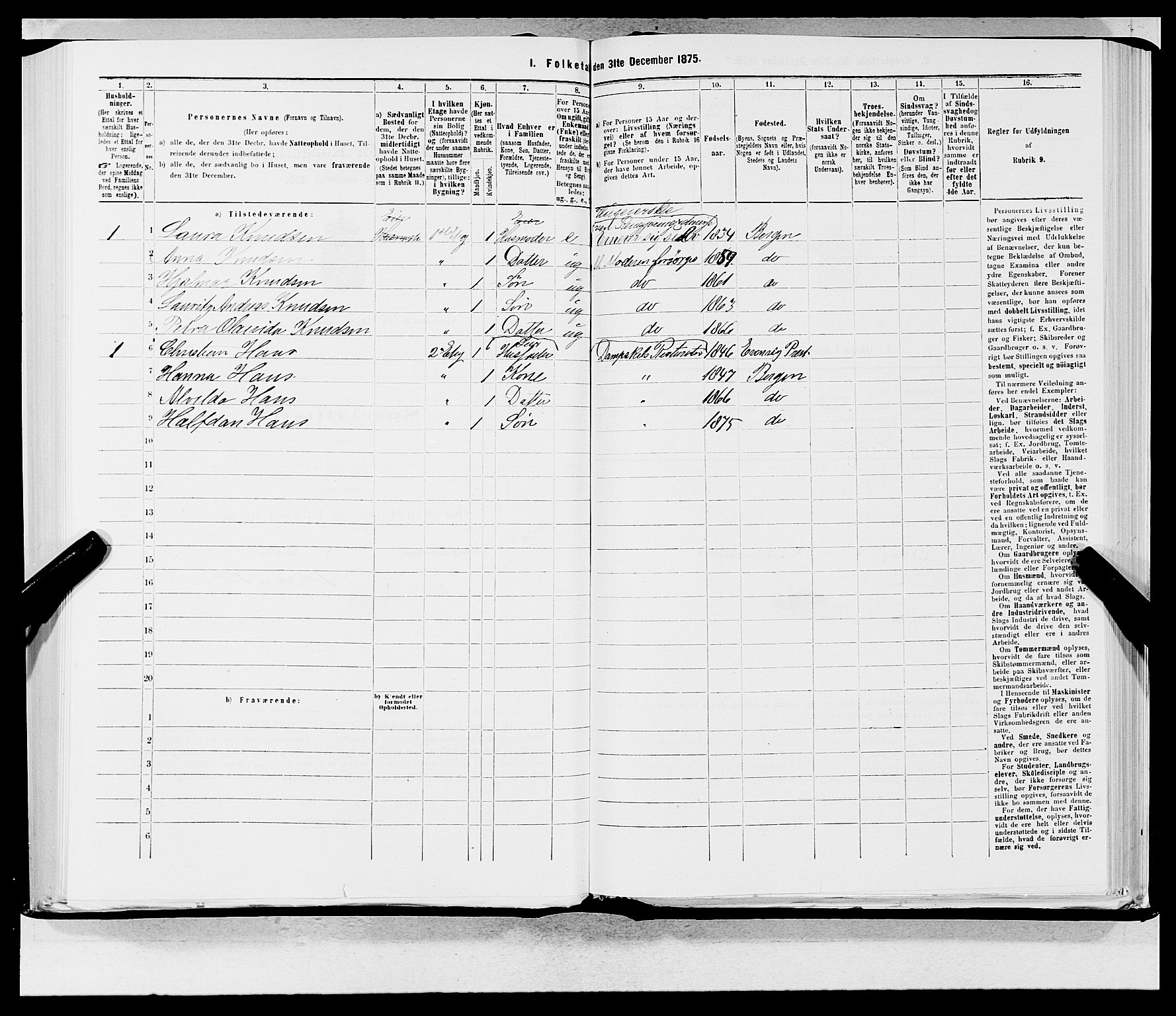 SAB, 1875 census for 1301 Bergen, 1875, p. 212