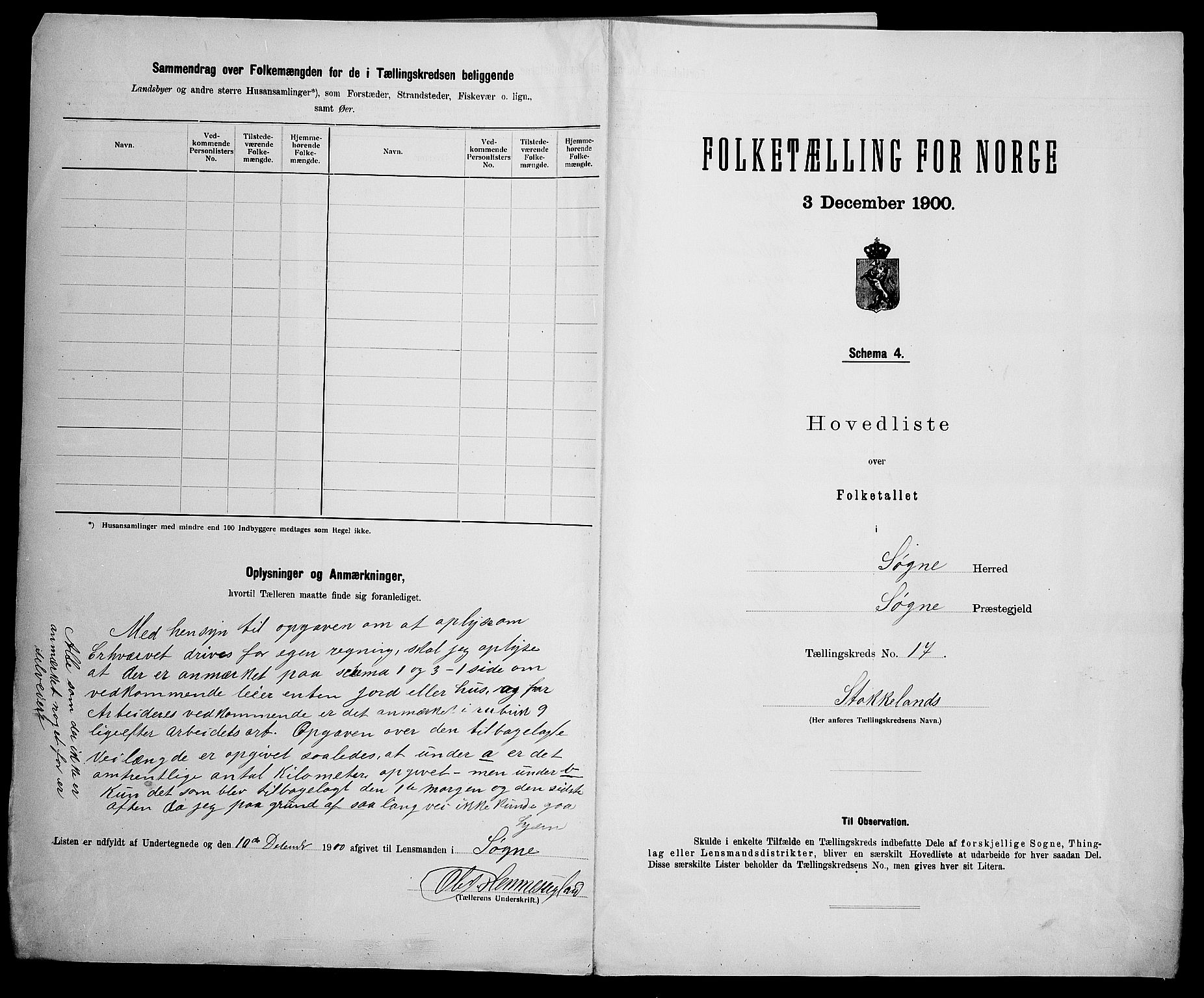 SAK, 1900 census for Søgne, 1900, p. 60