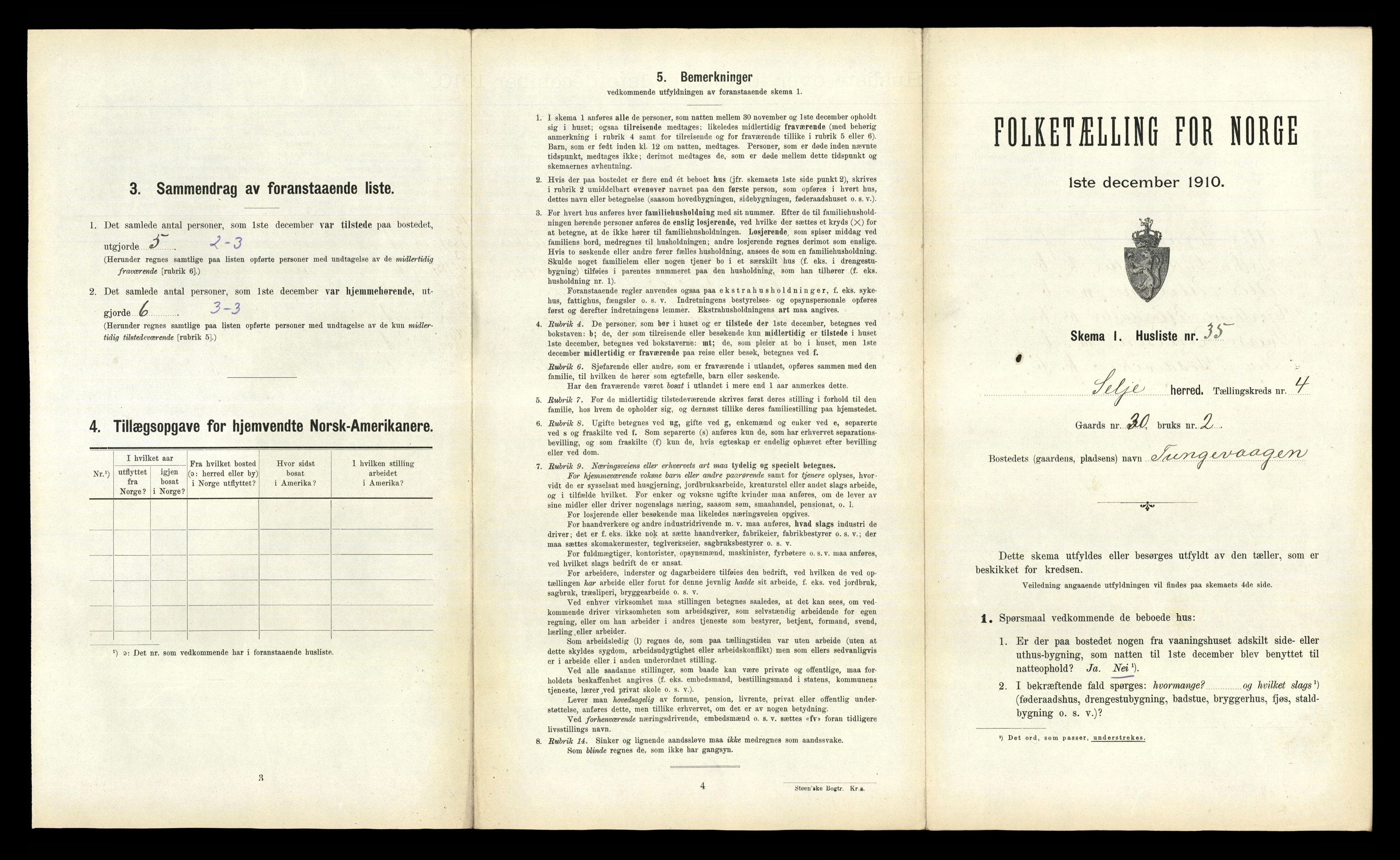 RA, 1910 census for Selje, 1910, p. 390