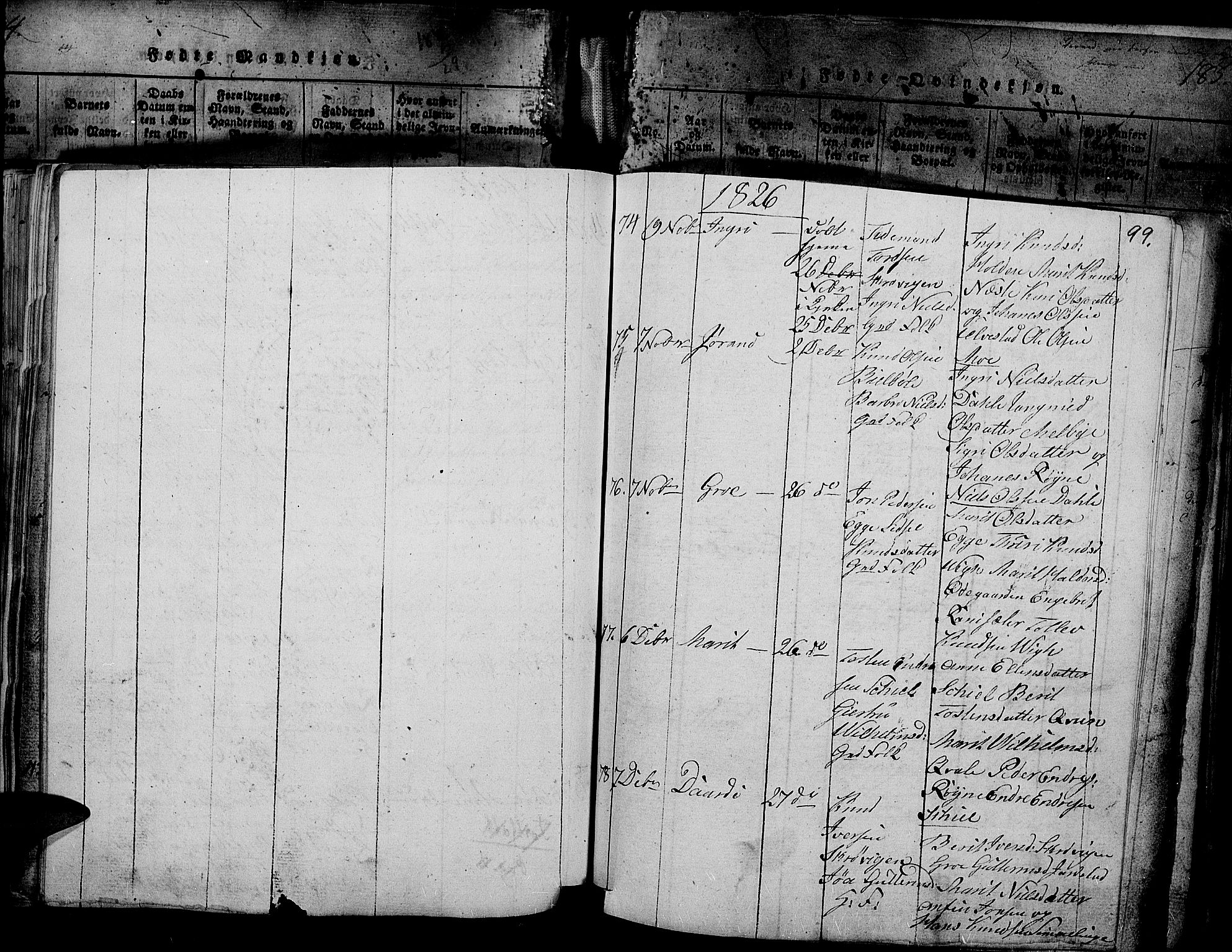 Slidre prestekontor, SAH/PREST-134/H/Ha/Haa/L0002: Parish register (official) no. 2, 1814-1830, p. 187w