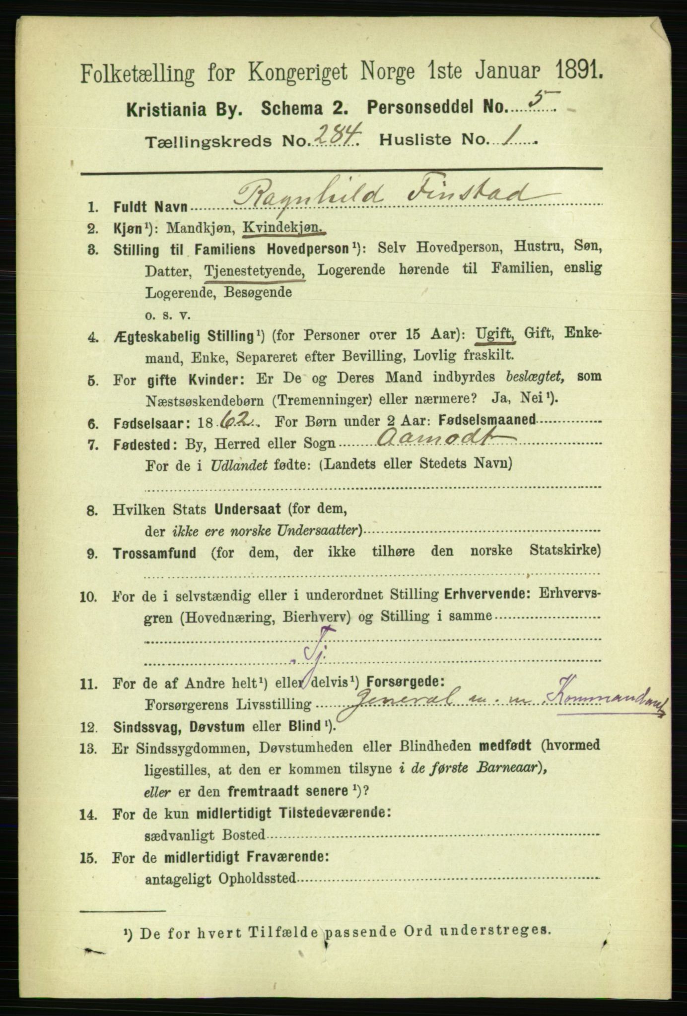 RA, 1891 census for 0301 Kristiania, 1891, p. 173525