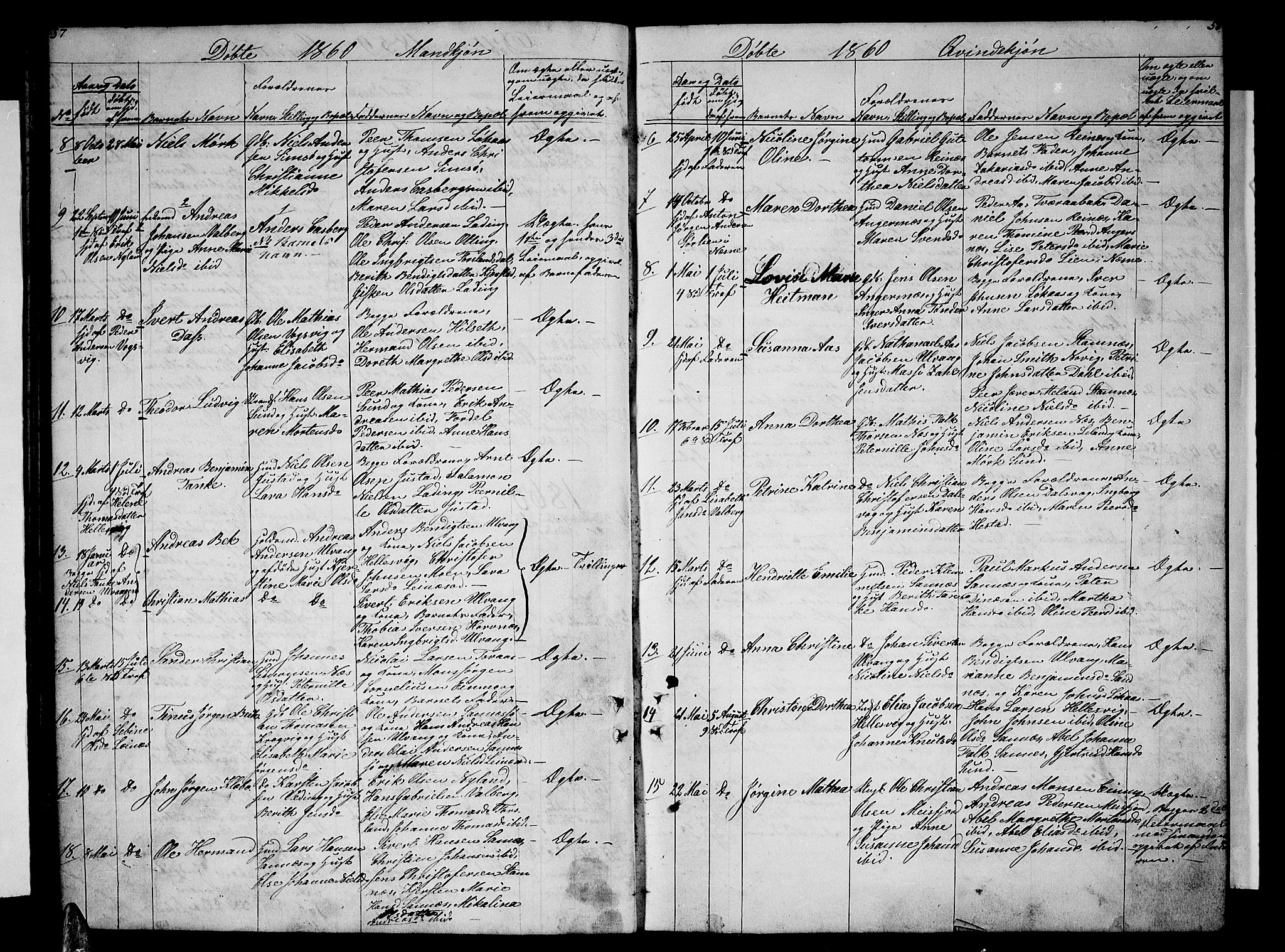 Ministerialprotokoller, klokkerbøker og fødselsregistre - Nordland, SAT/A-1459/831/L0475: Parish register (copy) no. 831C02, 1851-1865, p. 57-58