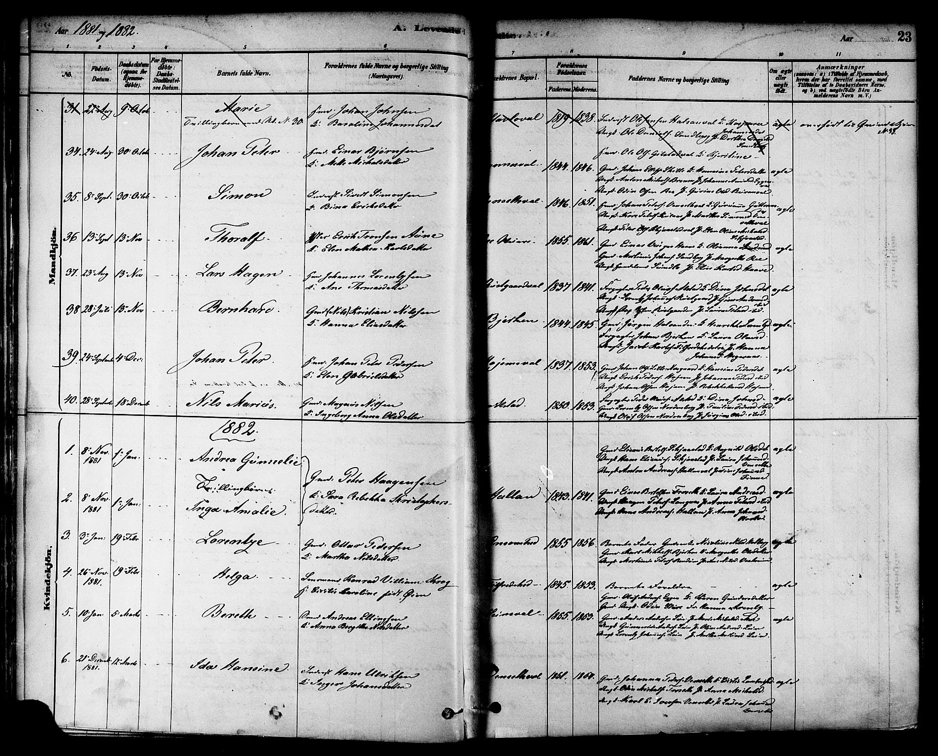 Ministerialprotokoller, klokkerbøker og fødselsregistre - Nord-Trøndelag, SAT/A-1458/717/L0159: Parish register (official) no. 717A09, 1878-1898, p. 23