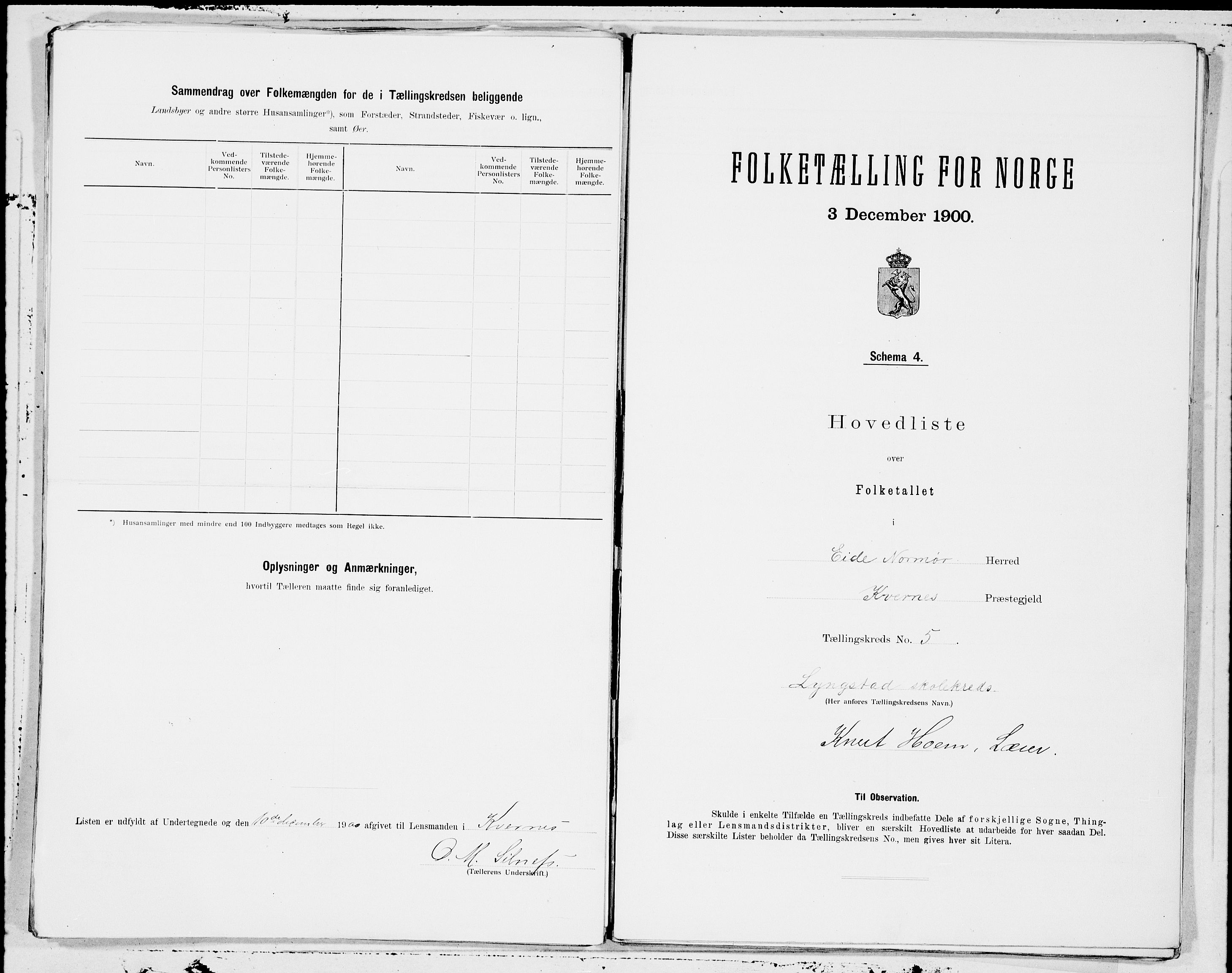 SAT, 1900 census for Eide, 1900, p. 10