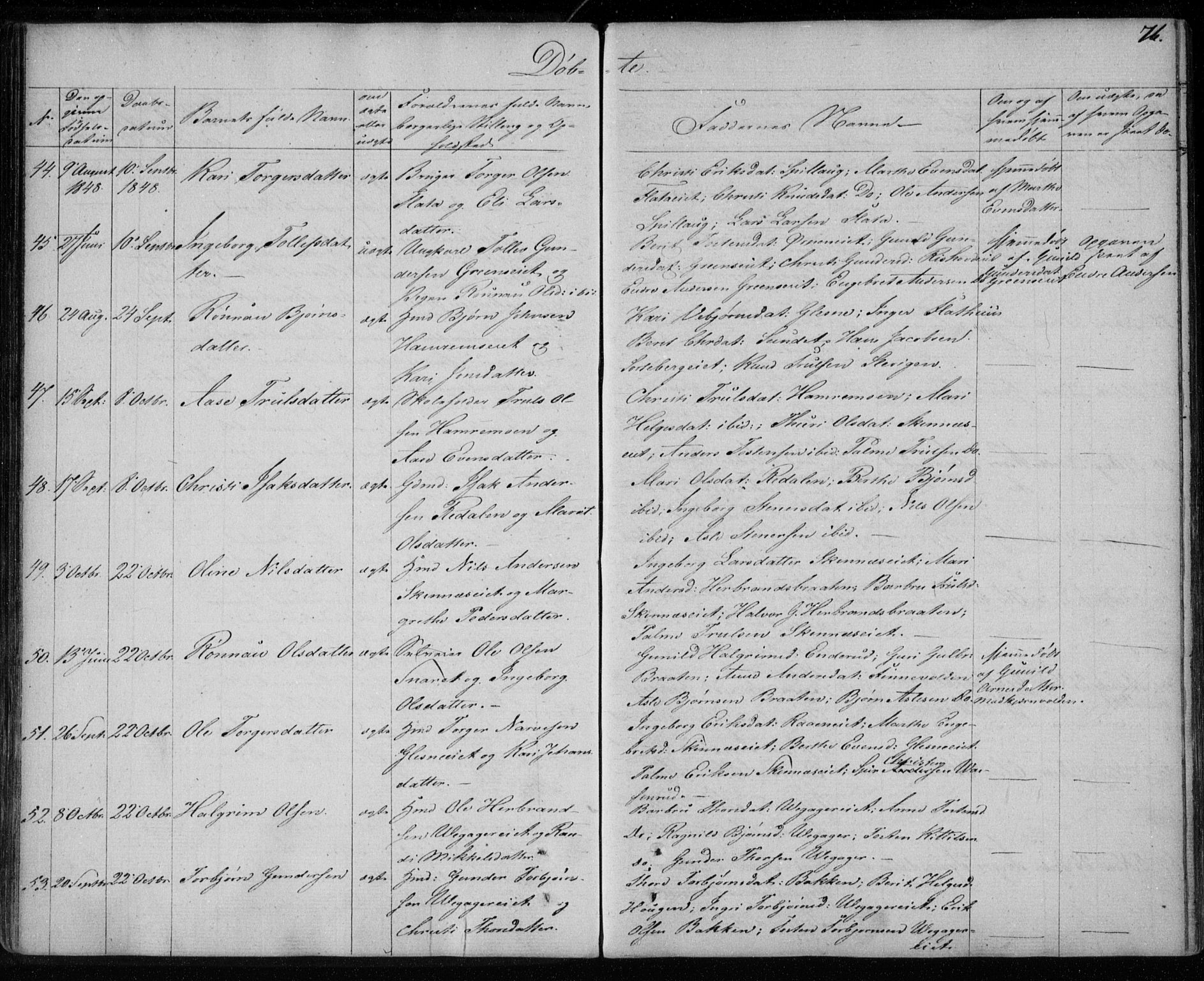 Krødsherad kirkebøker, AV/SAKO-A-19/F/Fa/L0002: Parish register (official) no. 2, 1829-1851, p. 76