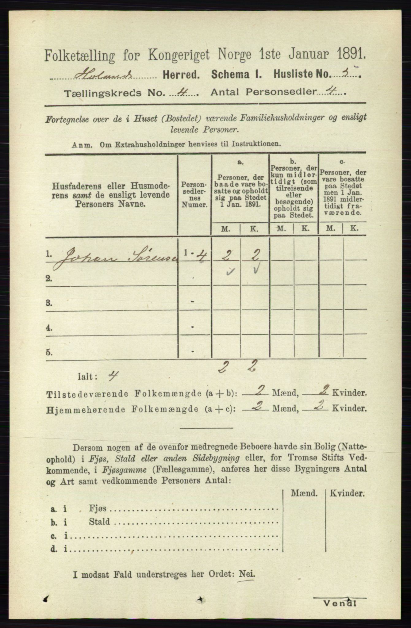 RA, 1891 census for 0221 Høland, 1891, p. 2459