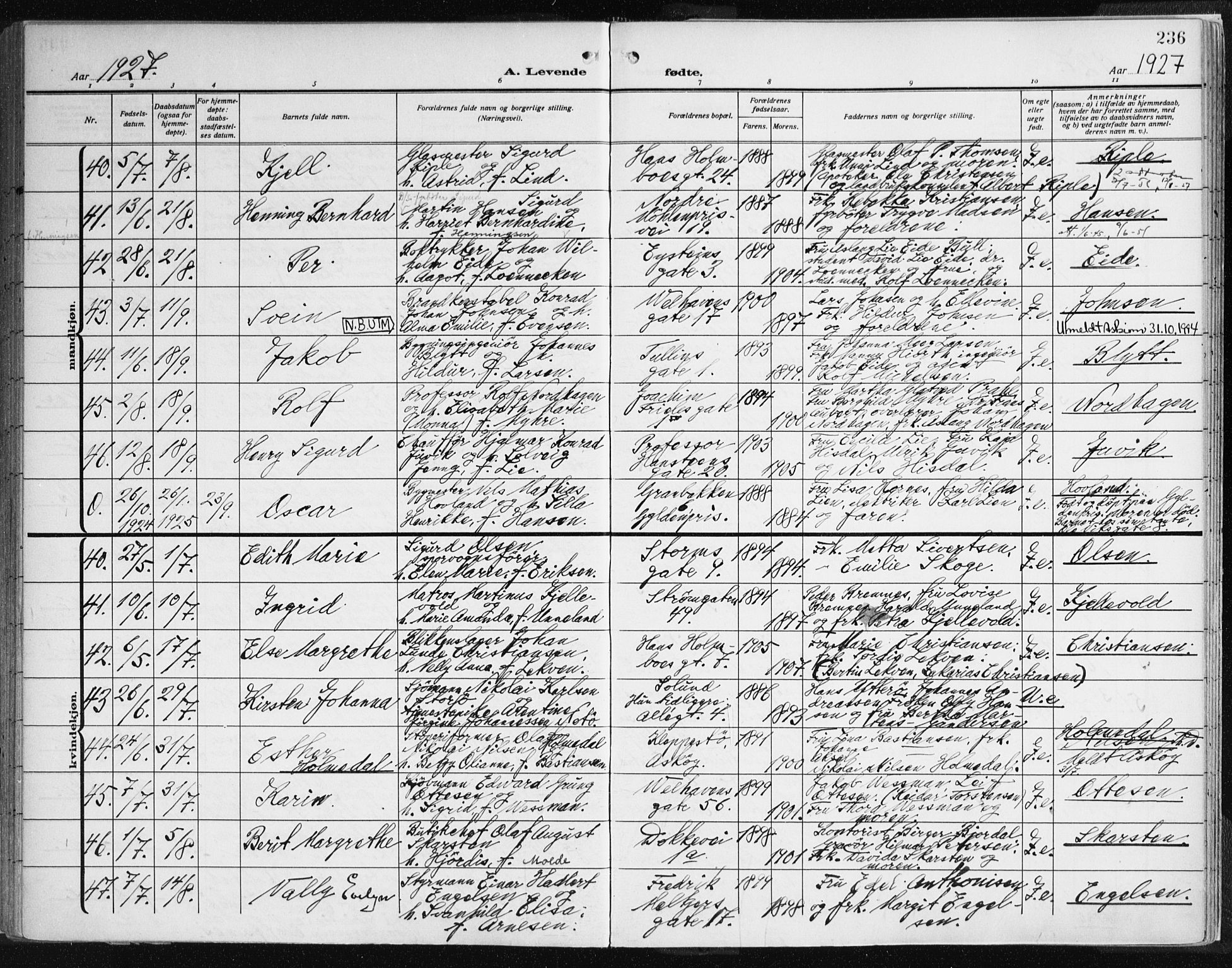 Johanneskirken sokneprestembete, AV/SAB-A-76001/H/Haa: Parish register (official) no. A 3, 1913-1934, p. 236