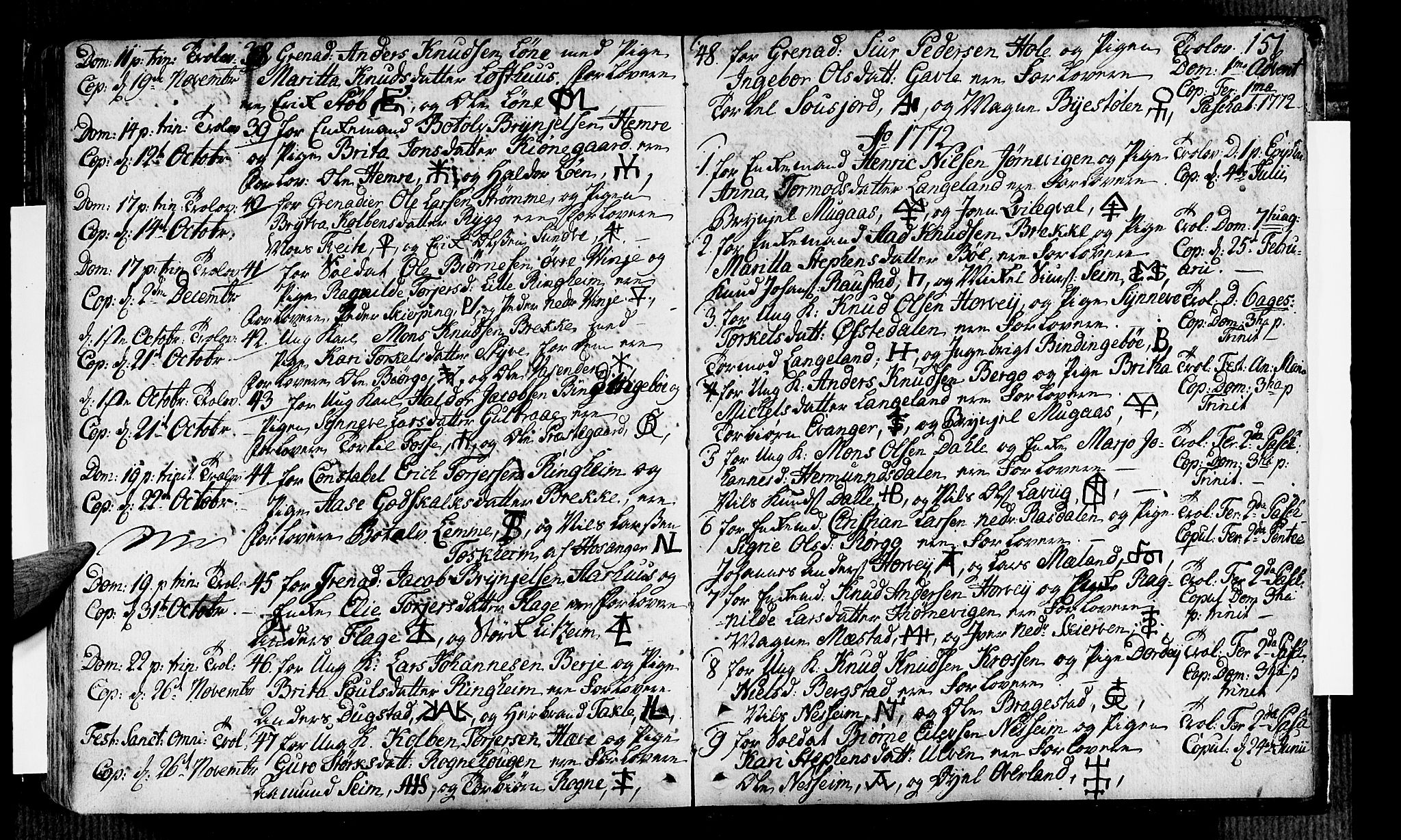 Voss sokneprestembete, AV/SAB-A-79001/H/Haa: Parish register (official) no. A 7, 1731-1773, p. 151