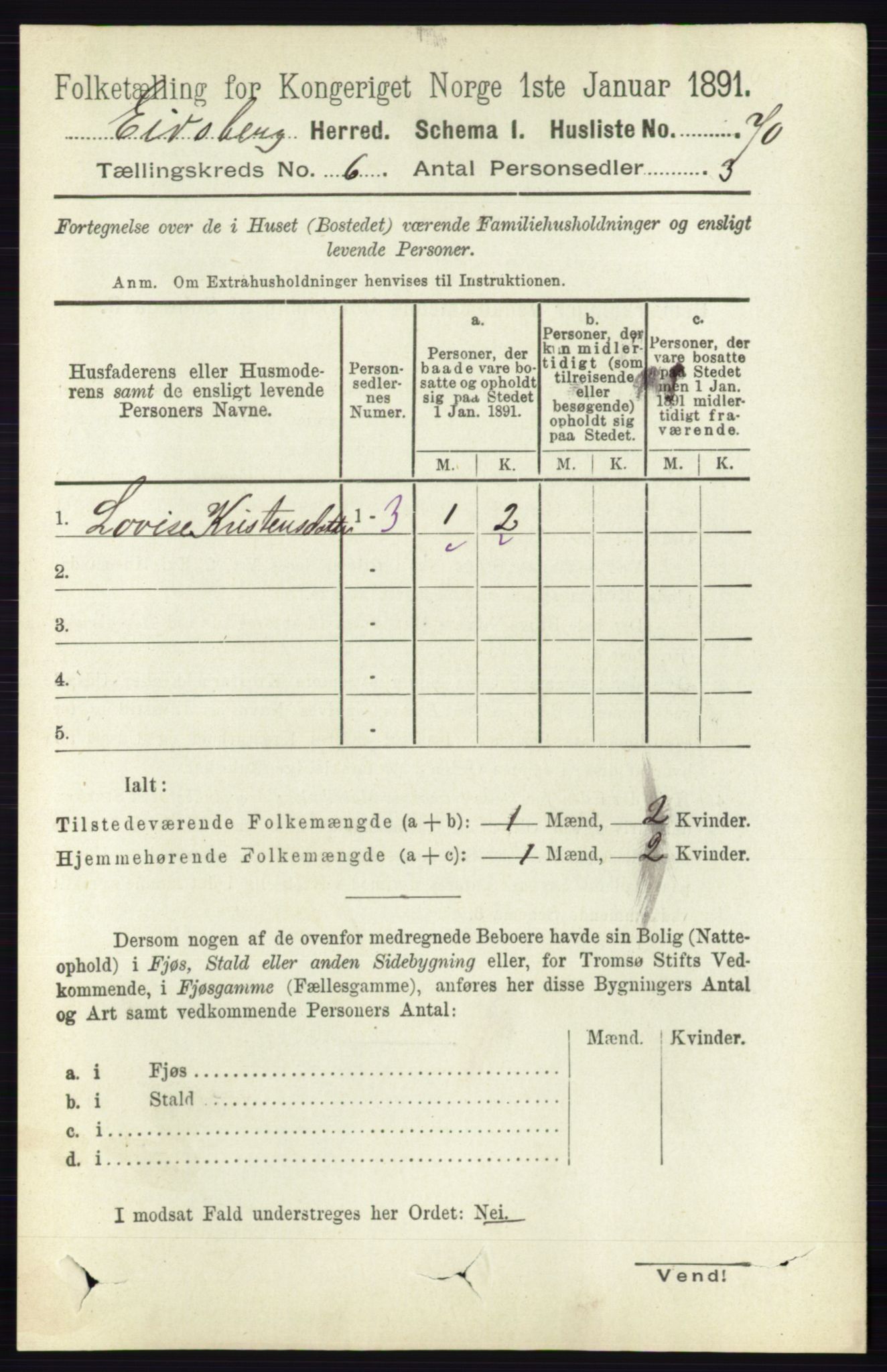 RA, 1891 census for 0125 Eidsberg, 1891, p. 3568