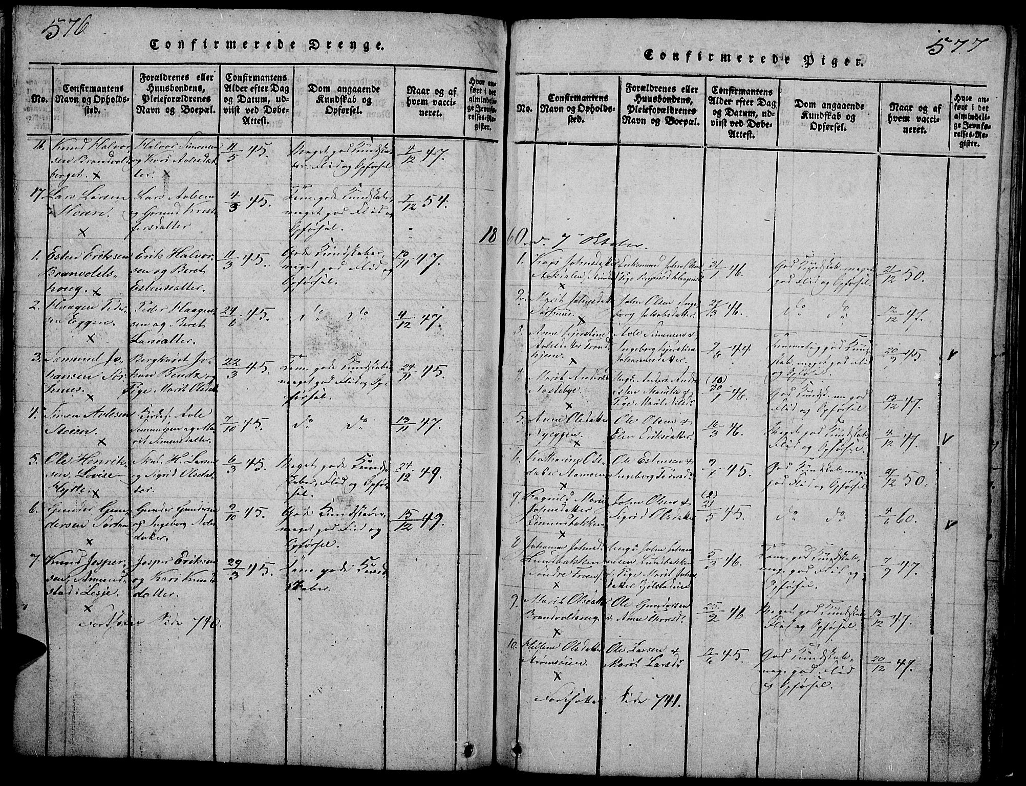 Tynset prestekontor, SAH/PREST-058/H/Ha/Hab/L0002: Parish register (copy) no. 2, 1814-1862, p. 576-577