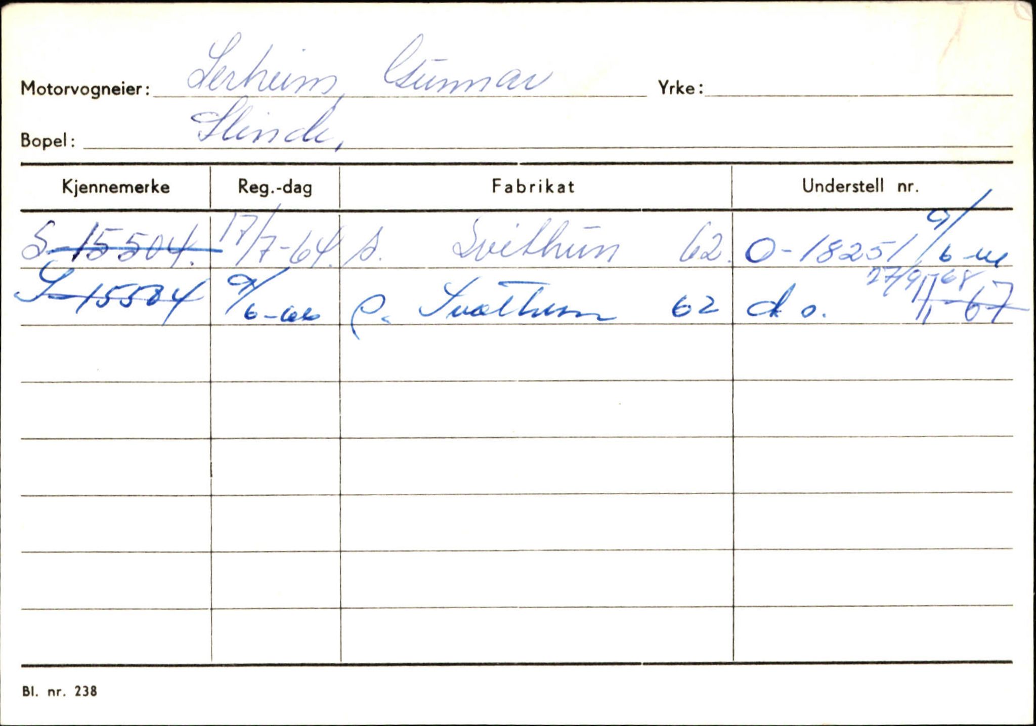 Statens vegvesen, Sogn og Fjordane vegkontor, AV/SAB-A-5301/4/F/L0124: Eigarregister Sogndal A-U, 1945-1975, p. 1467