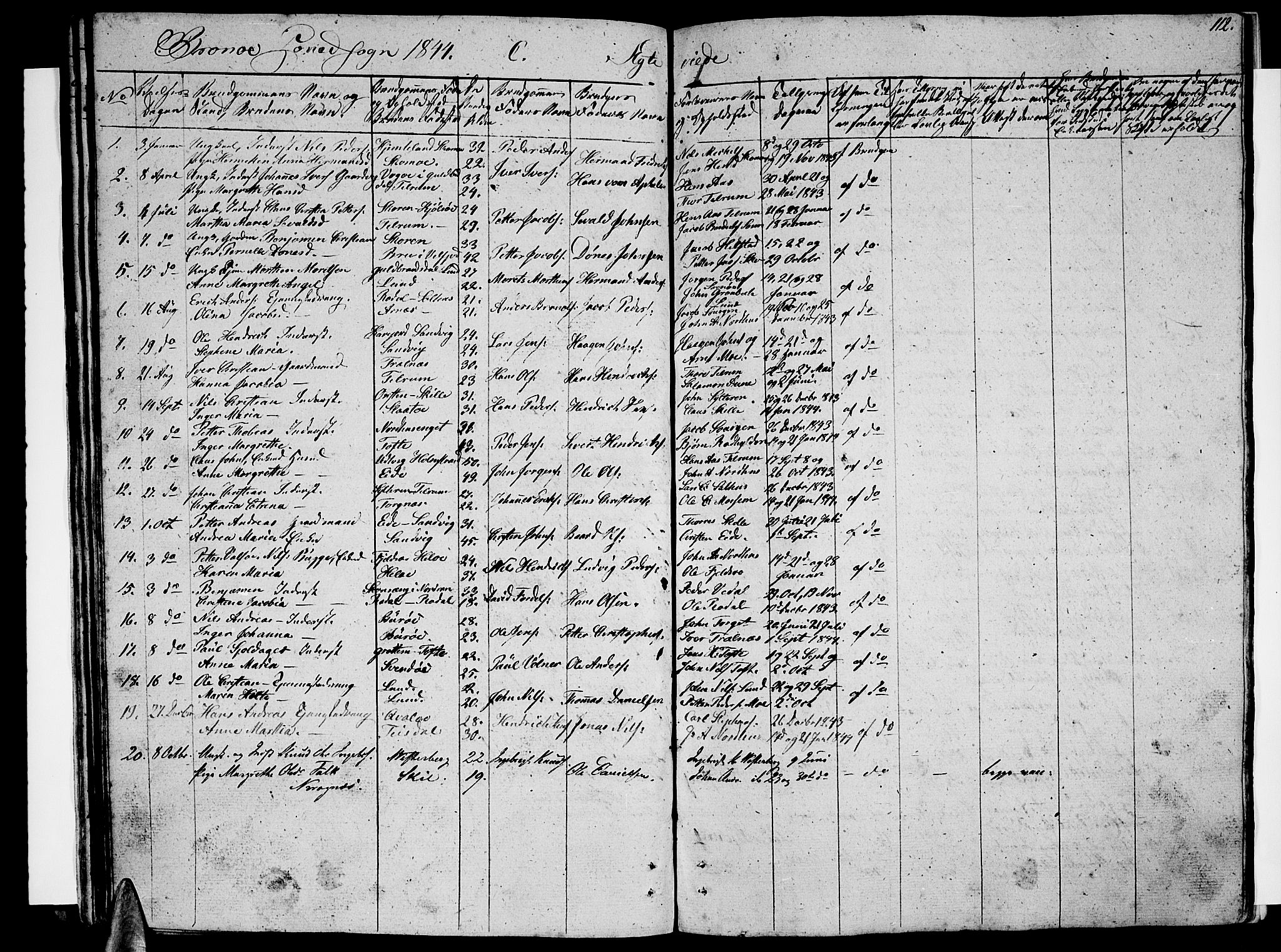 Ministerialprotokoller, klokkerbøker og fødselsregistre - Nordland, SAT/A-1459/813/L0211: Parish register (copy) no. 813C03, 1842-1863, p. 112