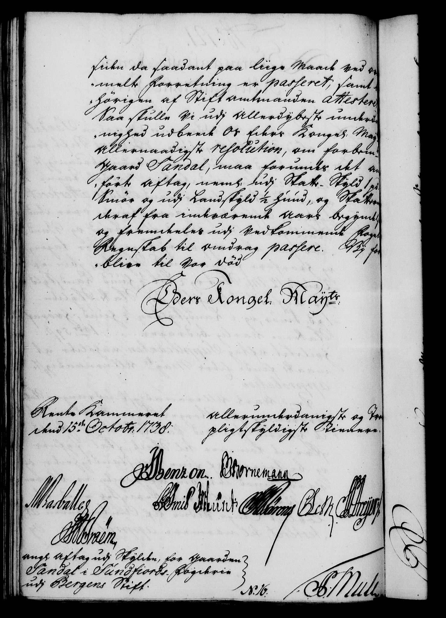 Rentekammeret, Kammerkanselliet, RA/EA-3111/G/Gf/Gfa/L0021: Norsk relasjons- og resolusjonsprotokoll (merket RK 52.21), 1738, p. 552