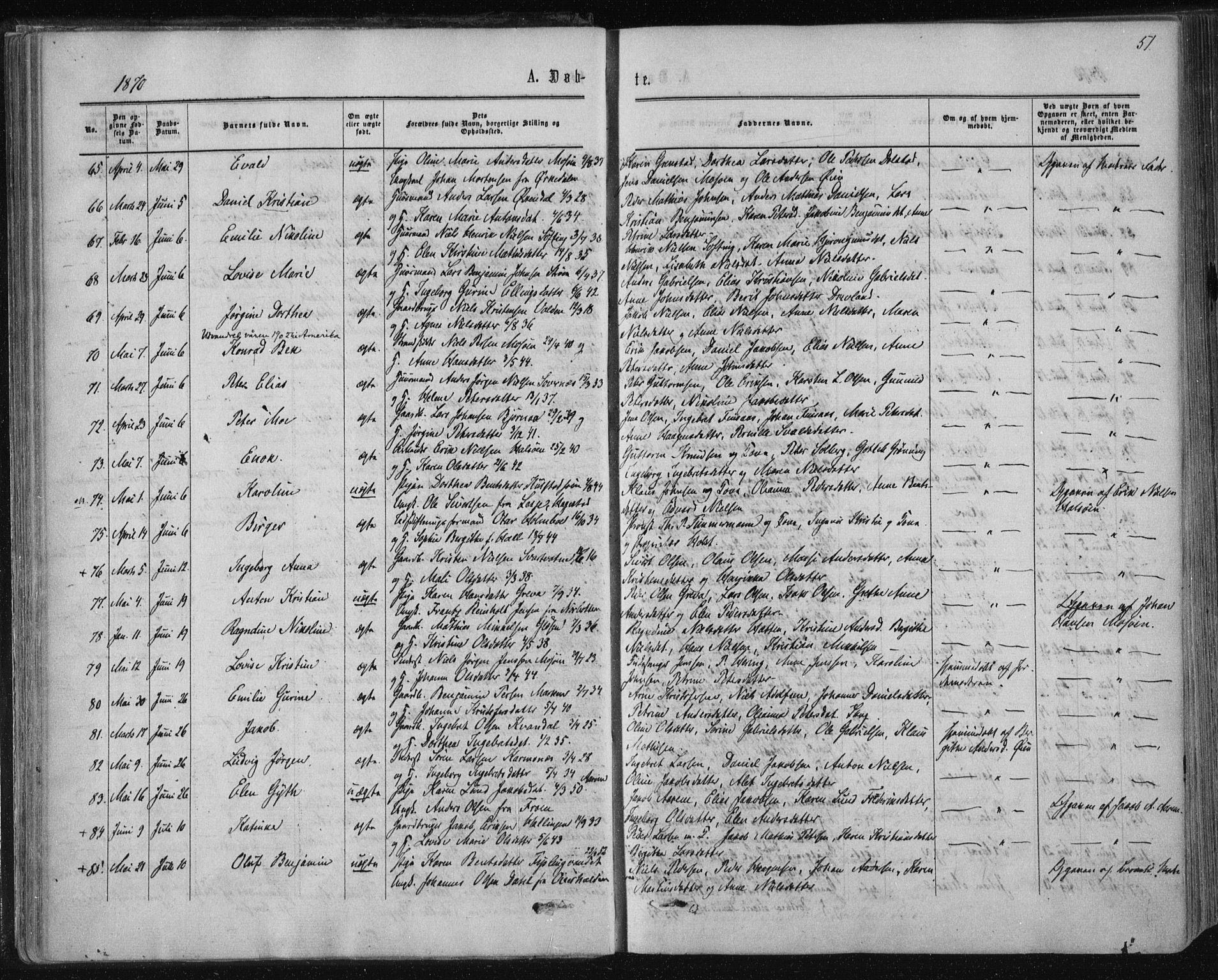 Ministerialprotokoller, klokkerbøker og fødselsregistre - Nordland, SAT/A-1459/820/L0294: Parish register (official) no. 820A15, 1866-1879, p. 51