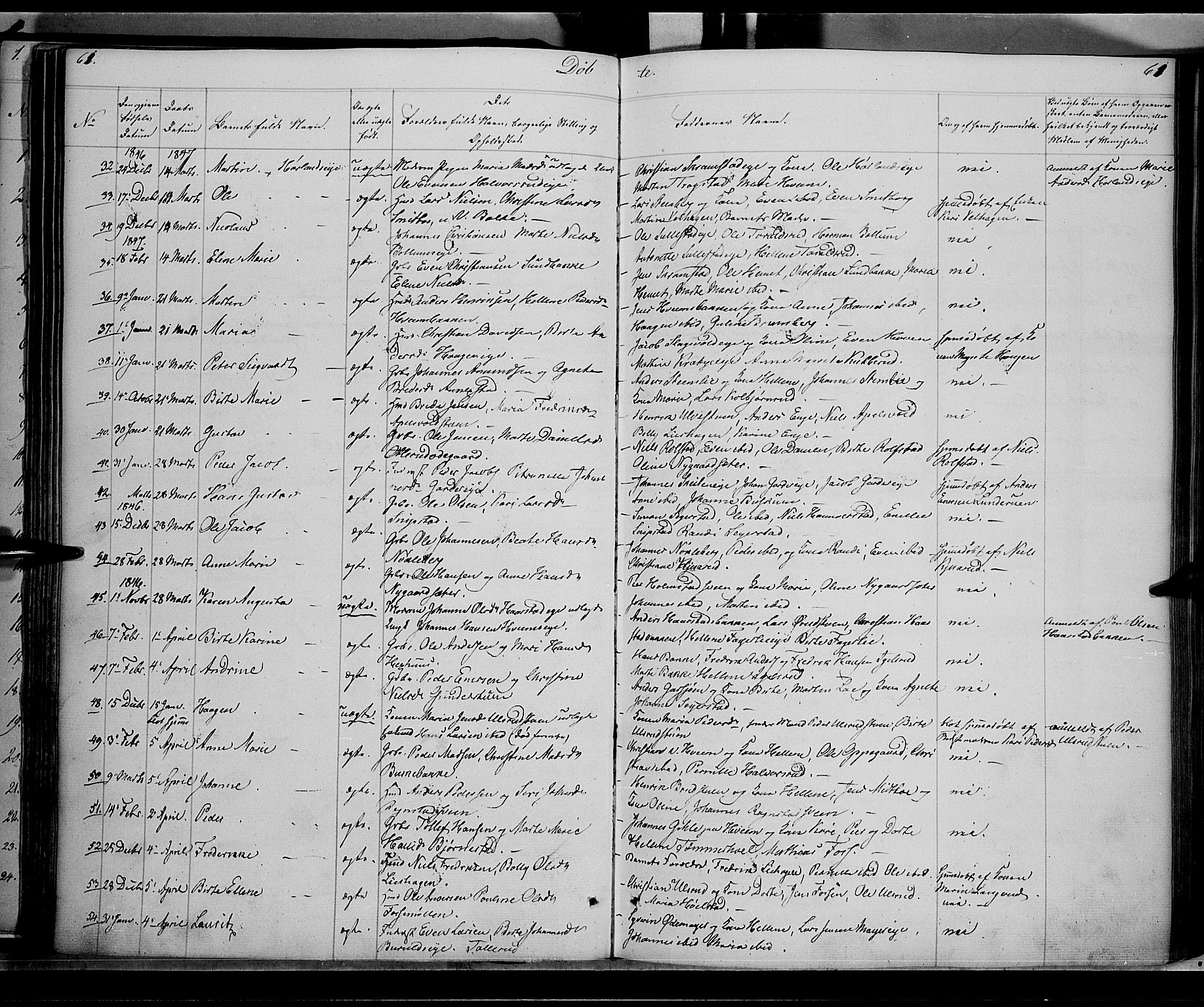 Østre Toten prestekontor, AV/SAH-PREST-104/H/Ha/Haa/L0002: Parish register (official) no. 2, 1840-1847, p. 61